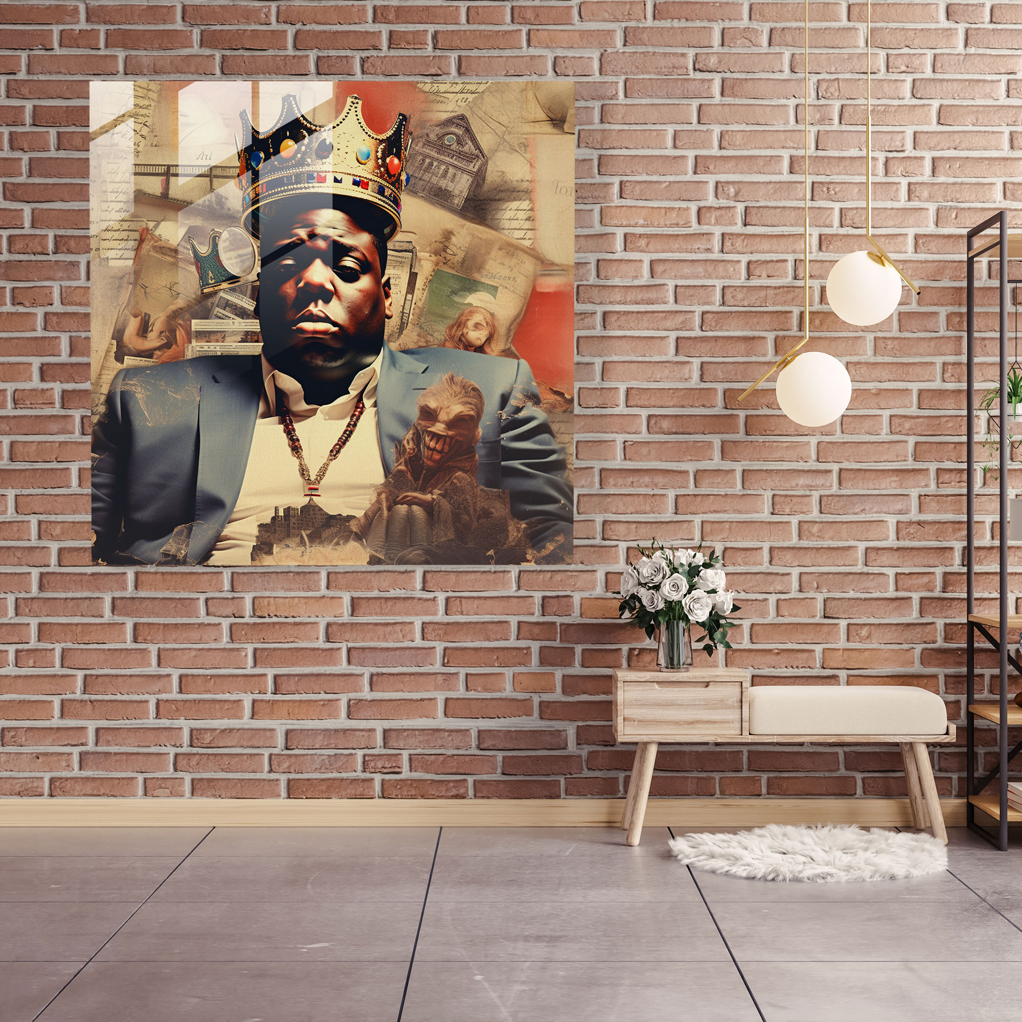 Nostaljik Notorious Big Cam Tablo - Vintage Albüm Kapakları Koleksiyonu - Notorious Big Cam Tablo Ev Dekorasyonu Cam Sanatı
