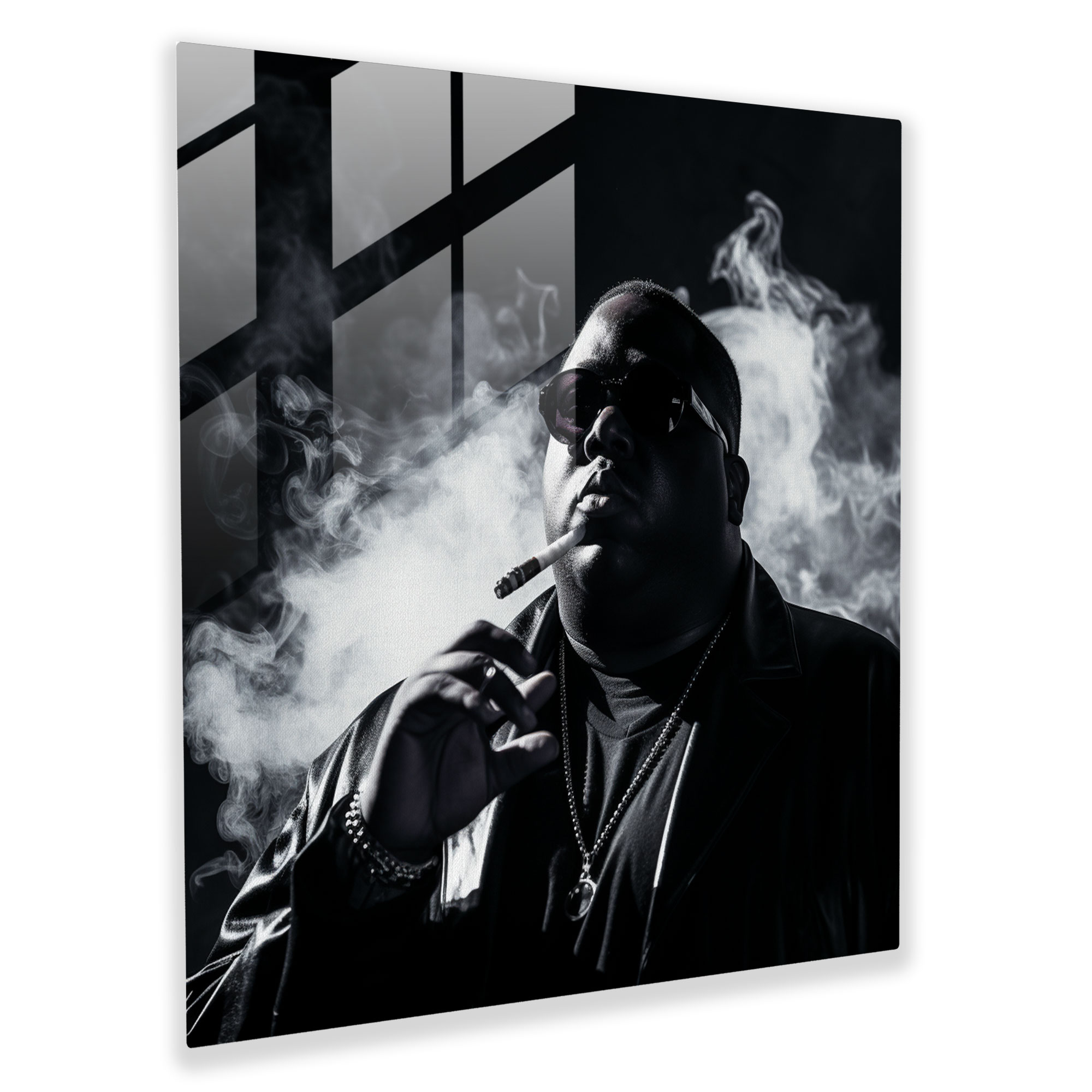 Notorious Big Glass Art - Notorious Big, Notorious Big, Intensity, Home Decoration