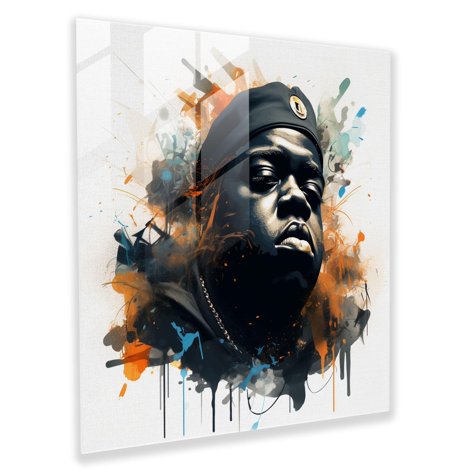 Notorious Big Glass Decoration - Notorious Big, Persona, Surreal Digital Artwork, Music