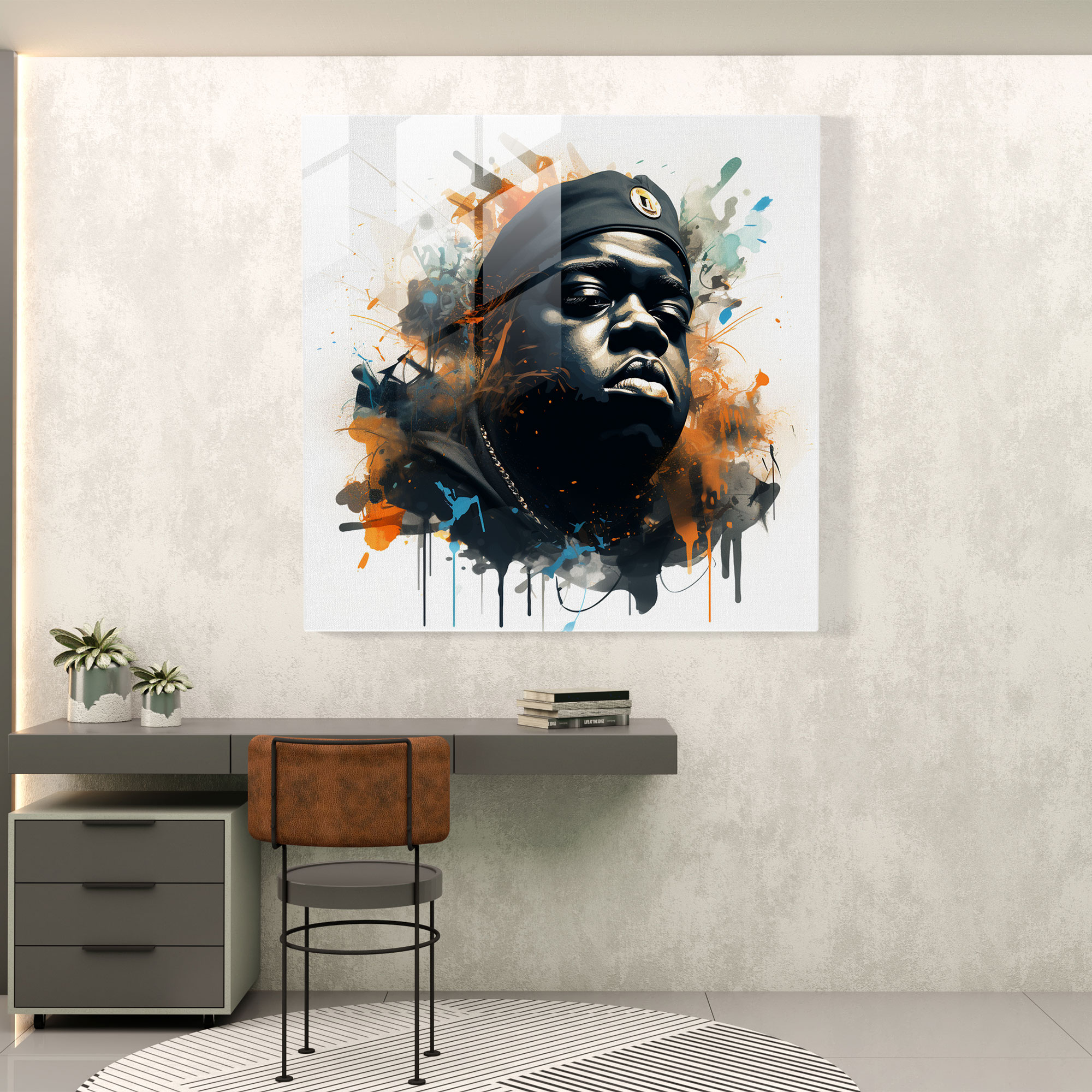 Notorious Big Glass Decoration - Notorious Big, Persona, Surreal Digital Artwork, Music