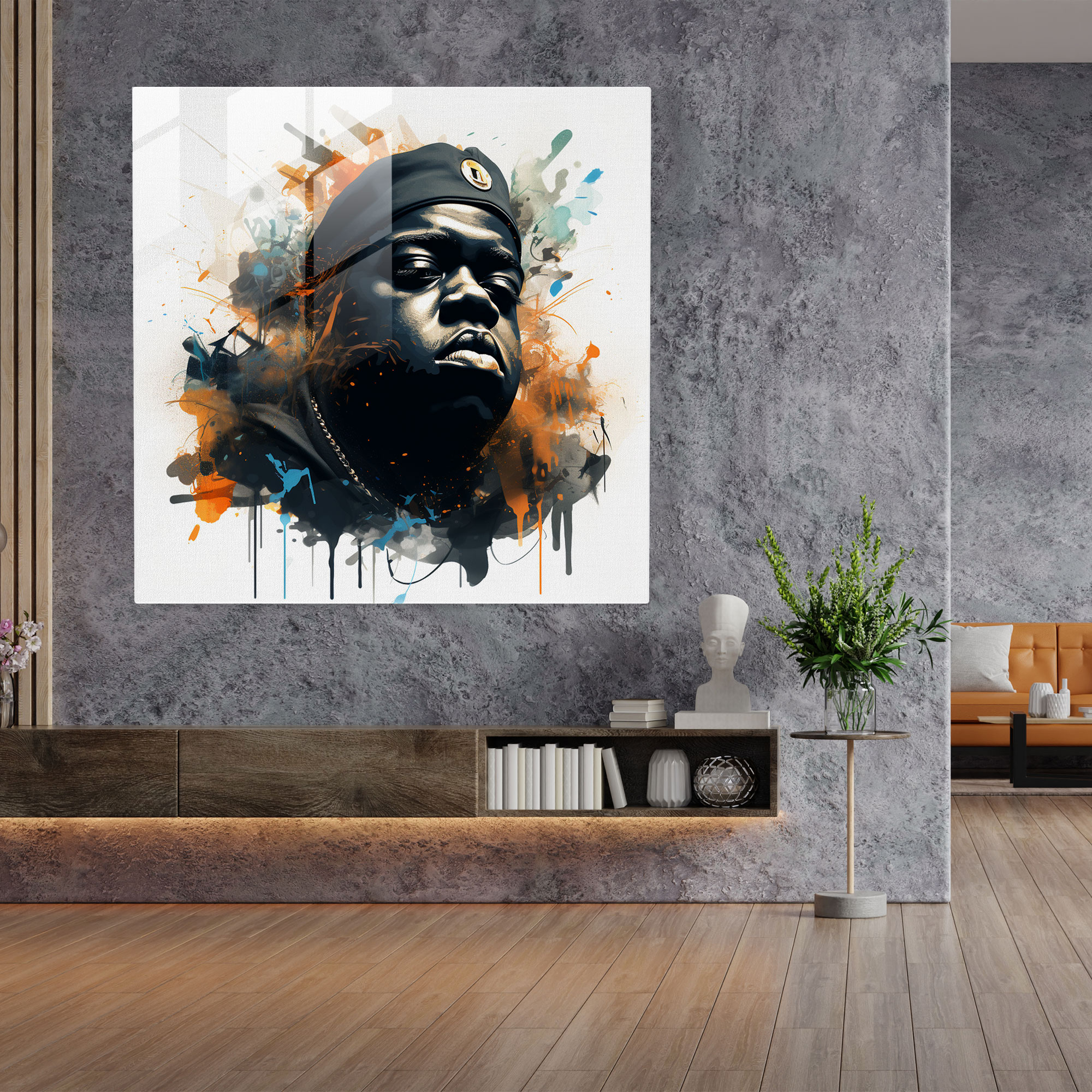 Notorious Big Glass Decoration - Notorious Big, Persona, Surreal Digital Artwork, Music