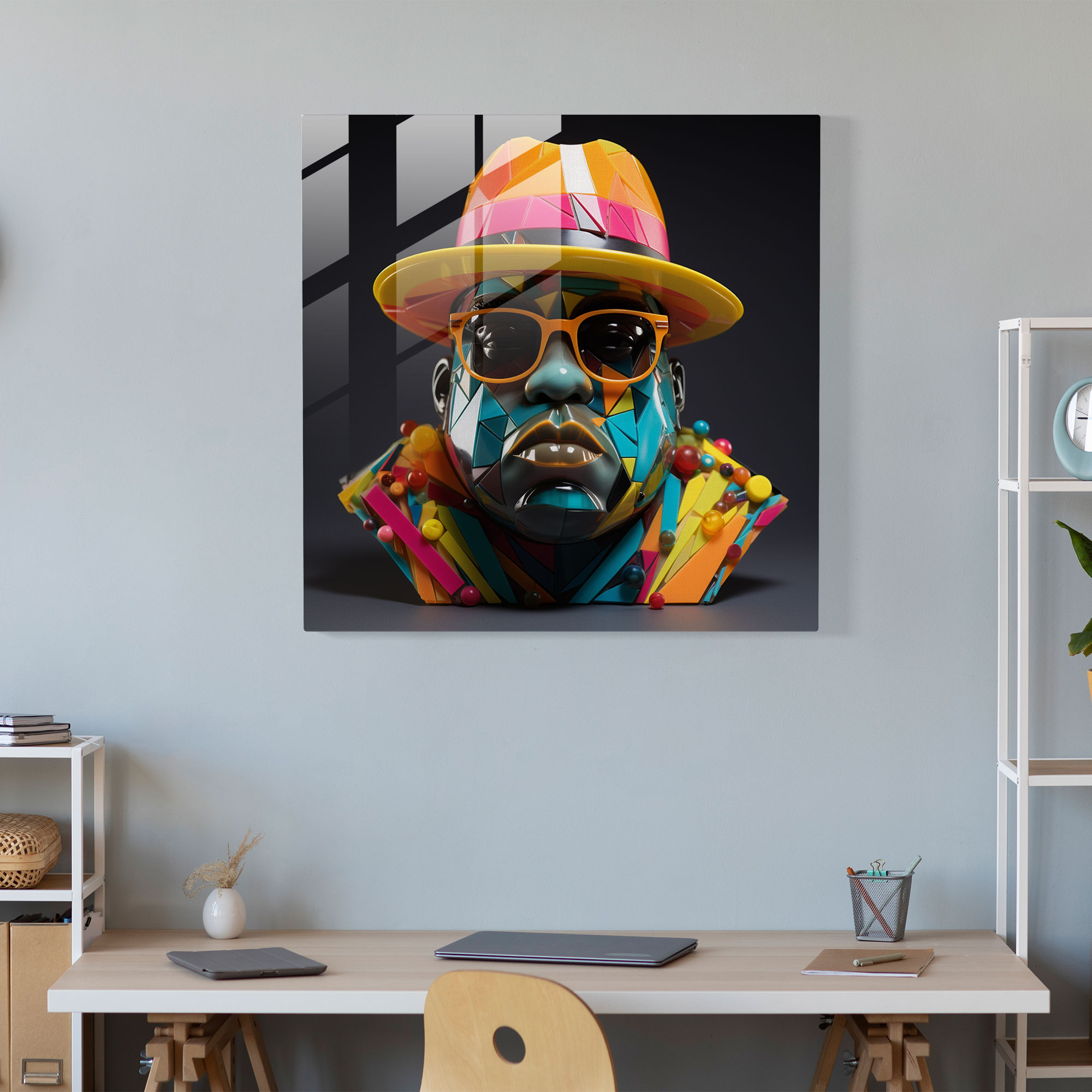 Notorious B.i.g. Glass Print - Notorious Big, Vibrant Colors, Abstract, Glass Wall Art