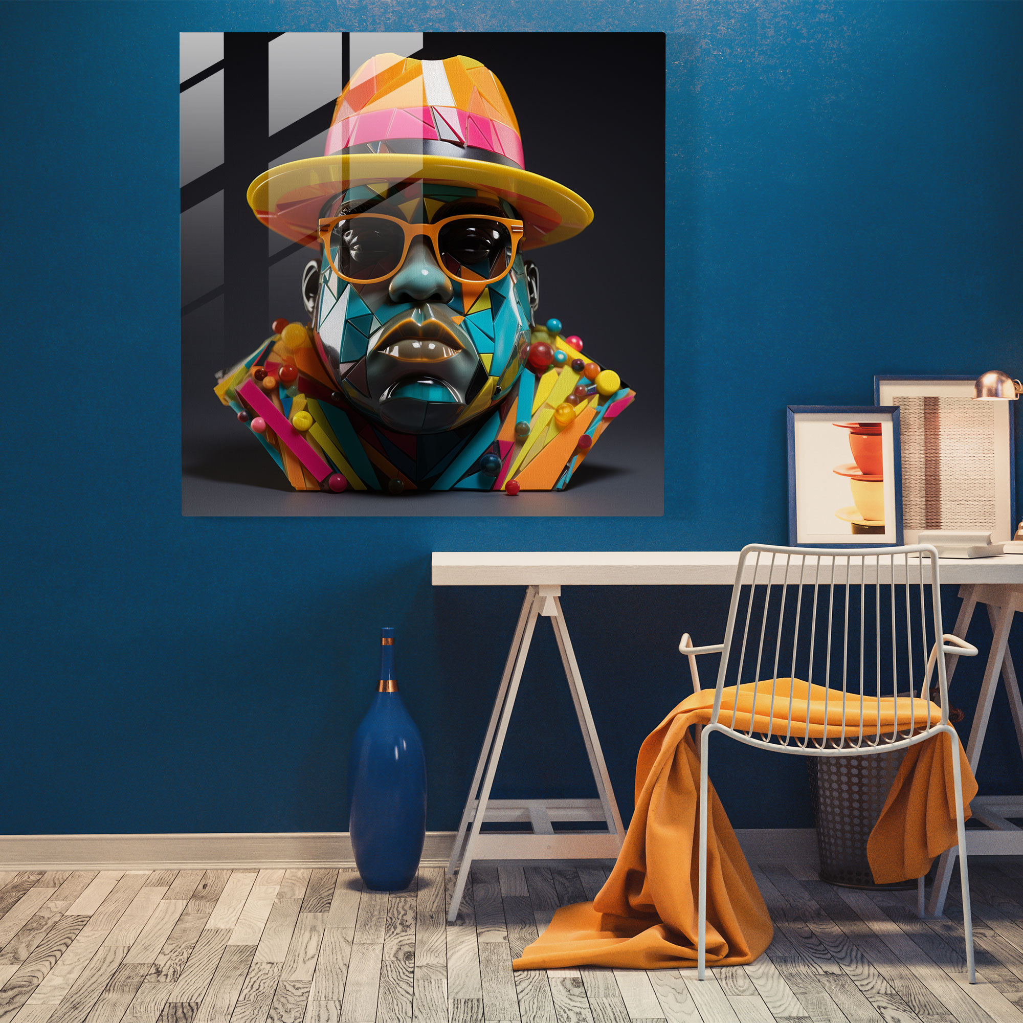 Notorious B.i.g. Glass Print - Notorious Big, Vibrant Colors, Abstract, Glass Wall Art