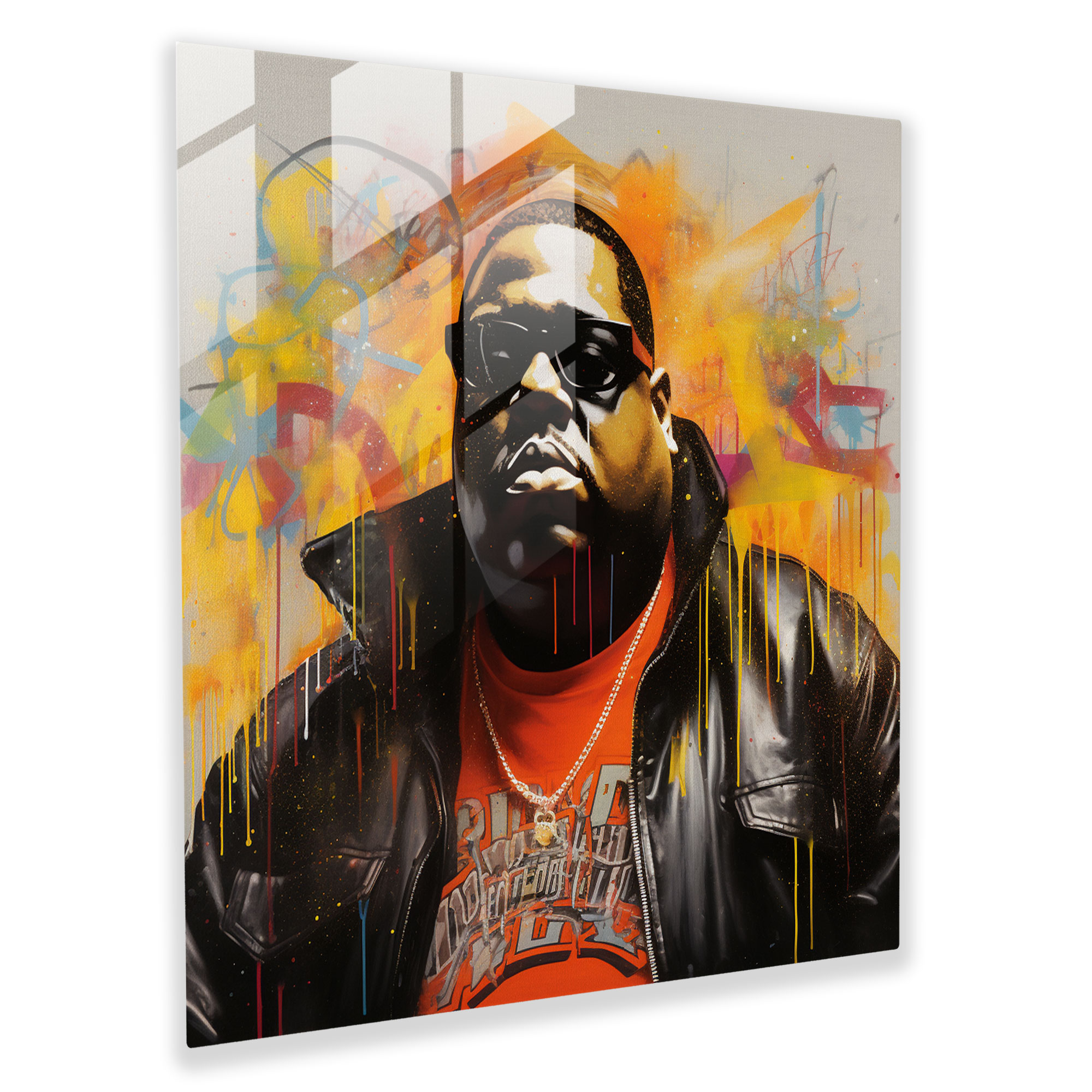 Notorious B.i.g. Cam Tablo Sanatı - Graffiti Stili Modern Sanat
