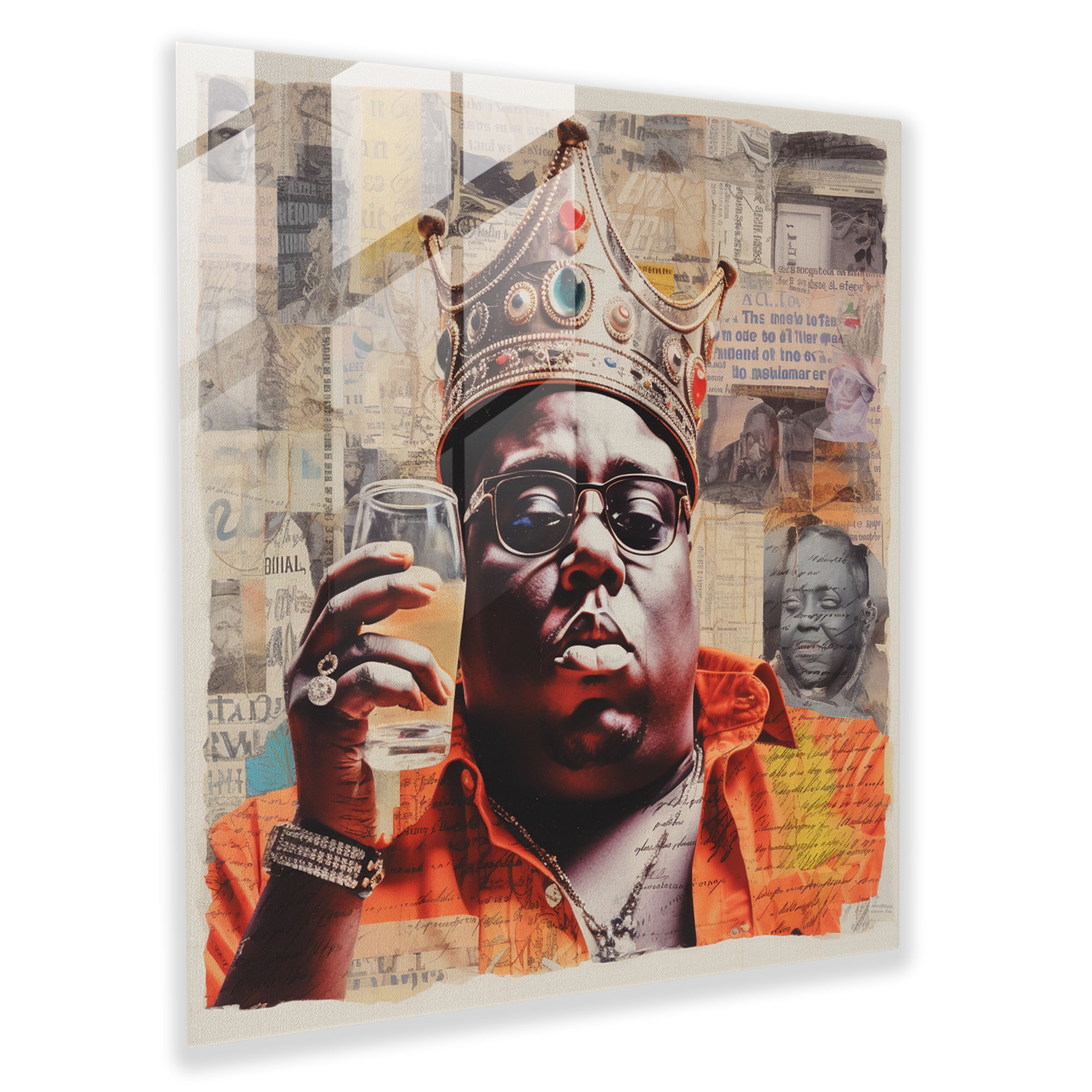 Notorious B.i.g. Collage Glass Wall Art - Notorious Big, Home Decoration, Iconic Photos, Memorable Lyrics