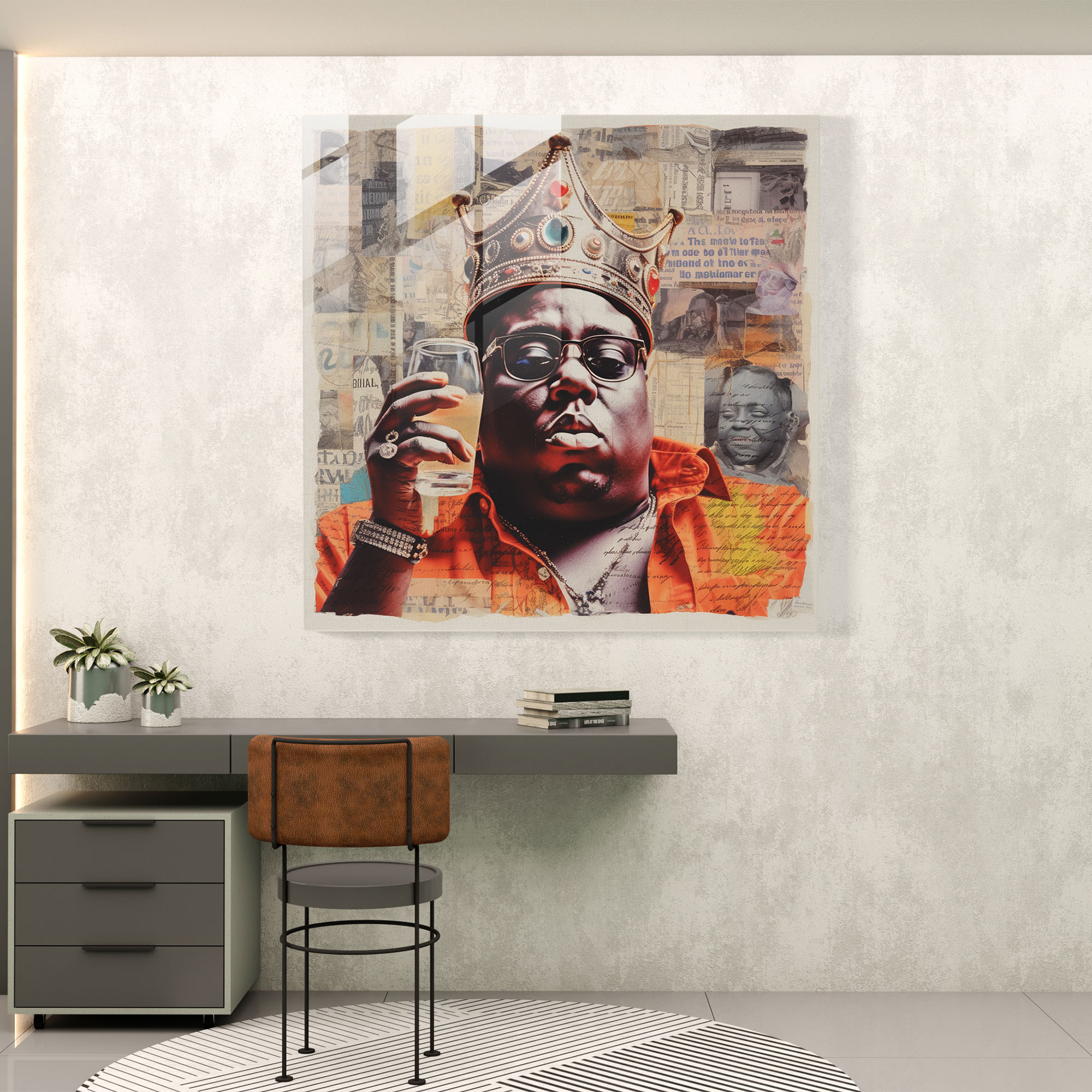 Notorious B.i.g. Collage Glass Wall Art - Notorious Big, Home Decoration, Iconic Photos, Memorable Lyrics