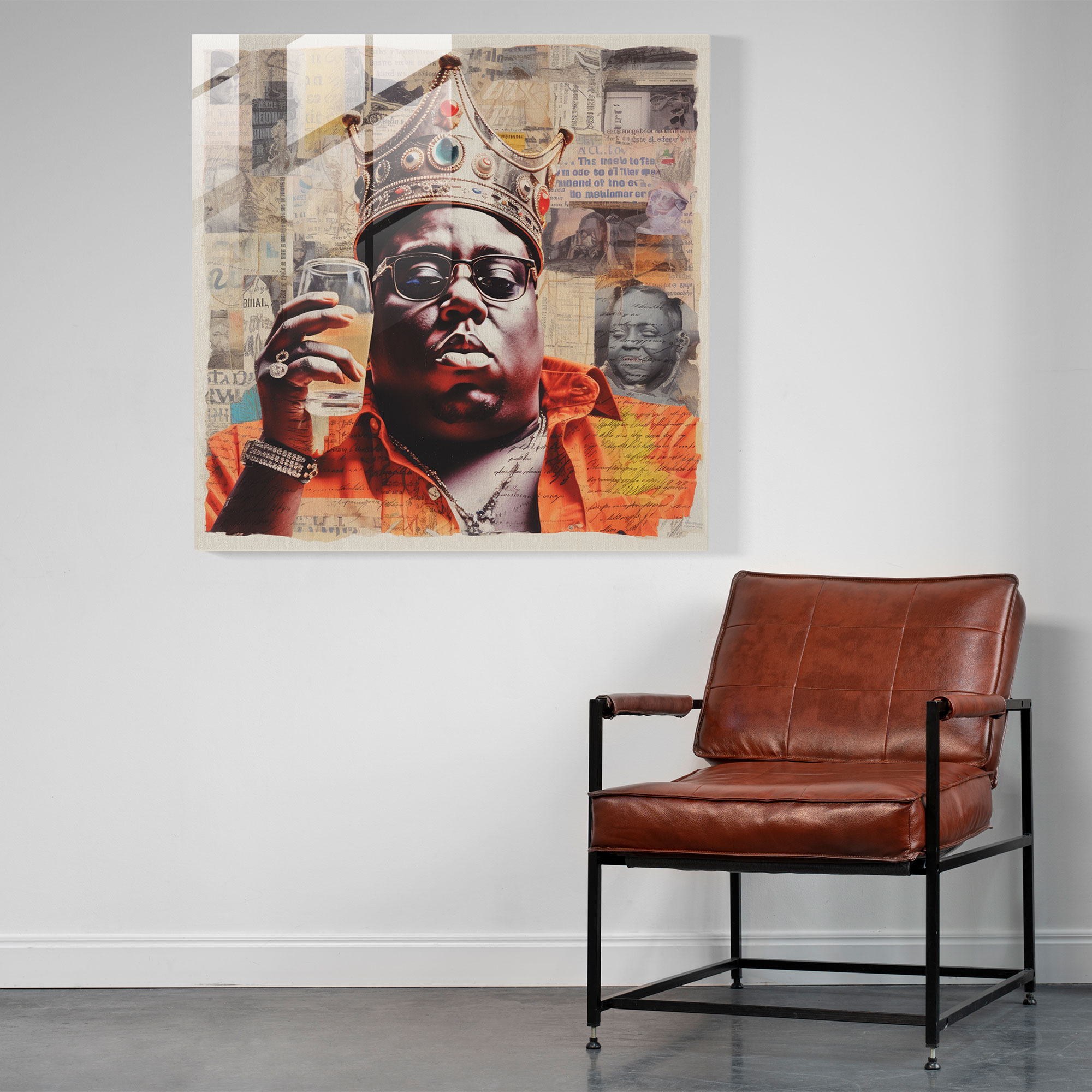 Notorious B.i.g. Collage Glass Wall Art - Notorious Big, Home Decoration, Iconic Photos, Memorable Lyrics
