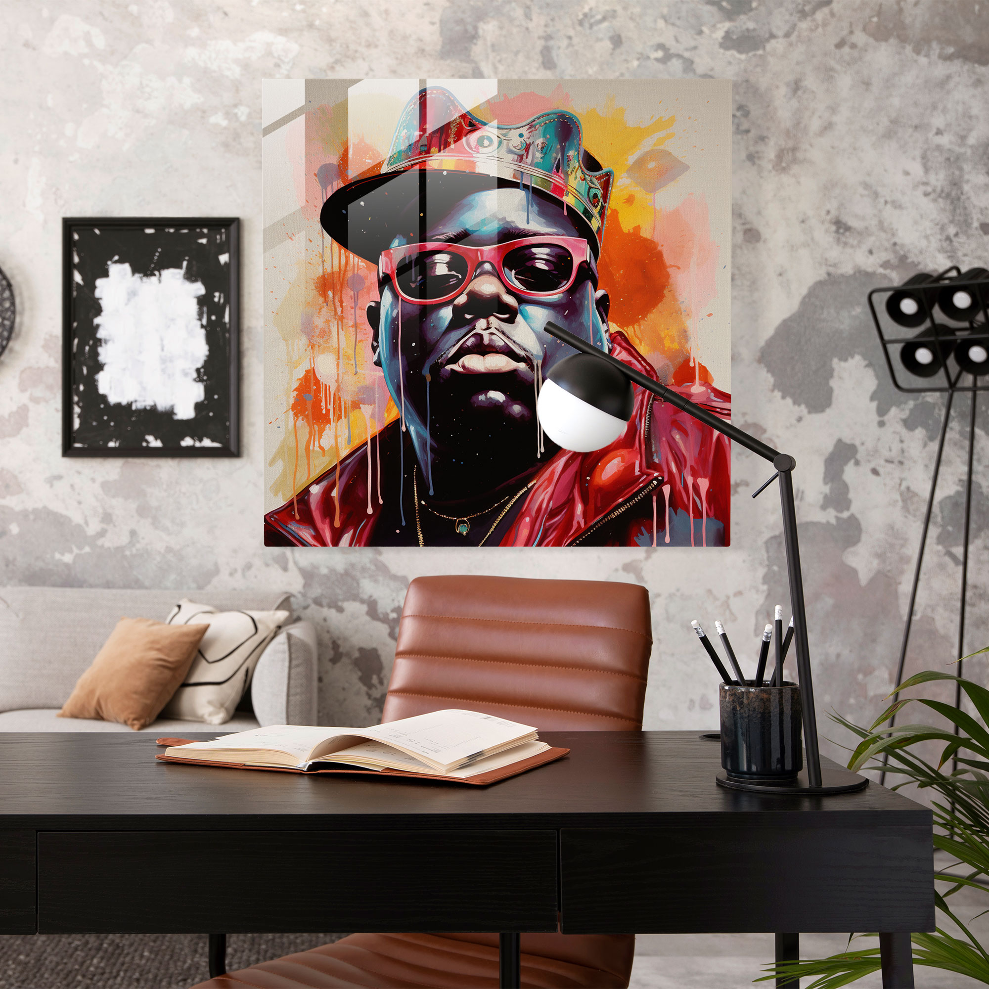 Notorious B.i.g. Pop Art Glass Print - Notorious Big, Comic Book-Like, Glass Art, Notorious B.i.g.