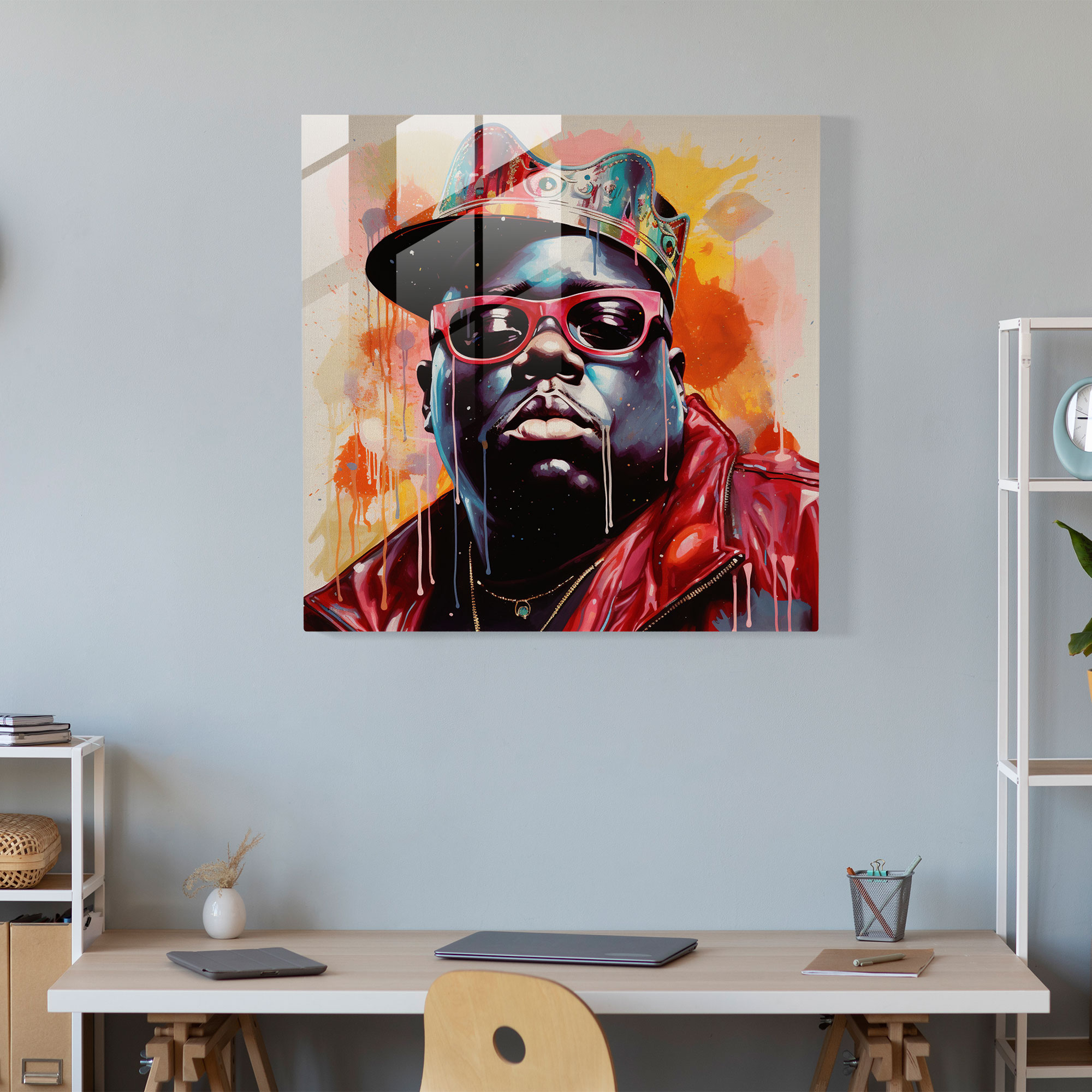 Notorious B.i.g. Pop Art Glass Print - Notorious Big, Comic Book-Like, Glass Art, Notorious B.i.g.