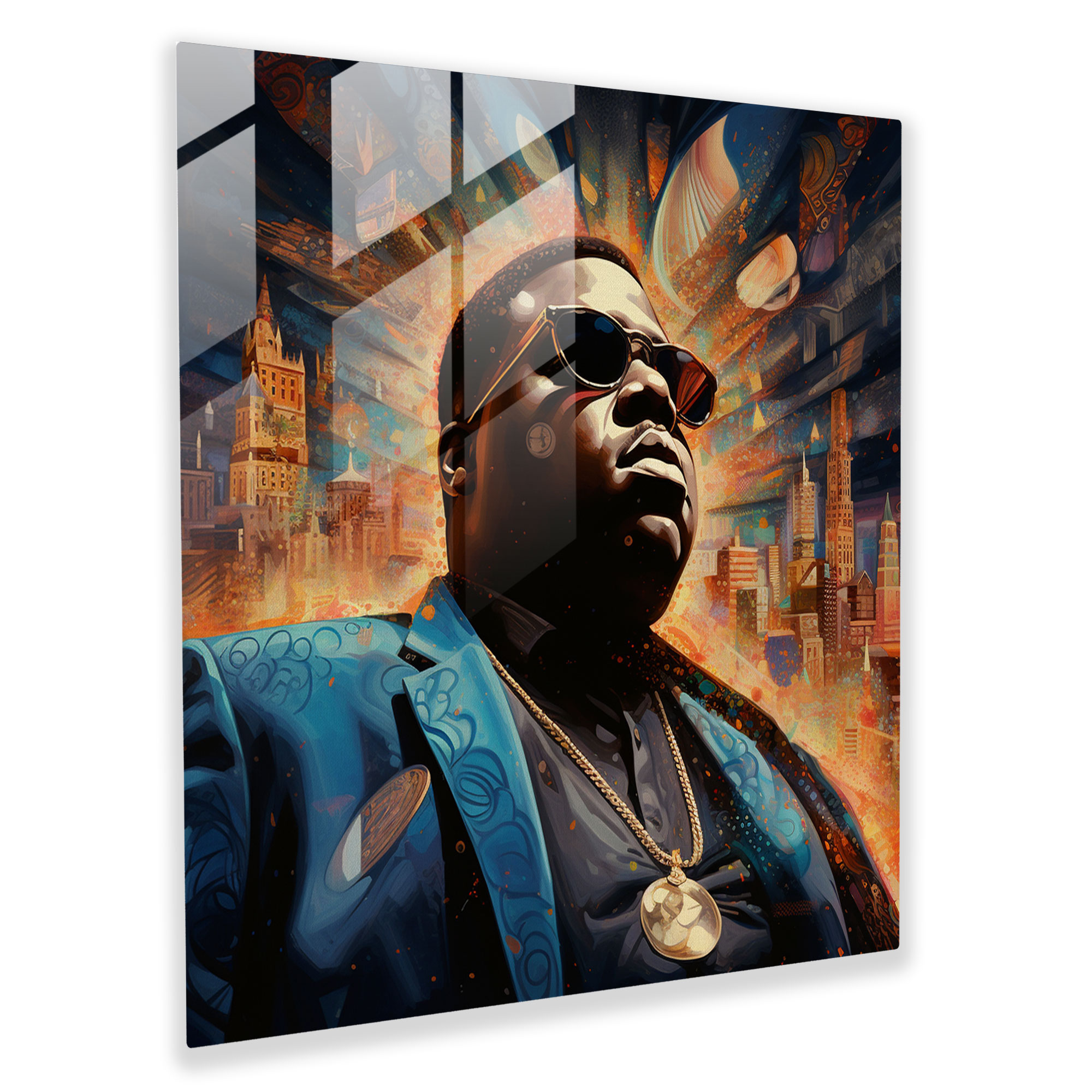 Notorious B.i.g. Surreal Glass Print - Notorious Big, Imaginative, Surreal, Wall Decoration
