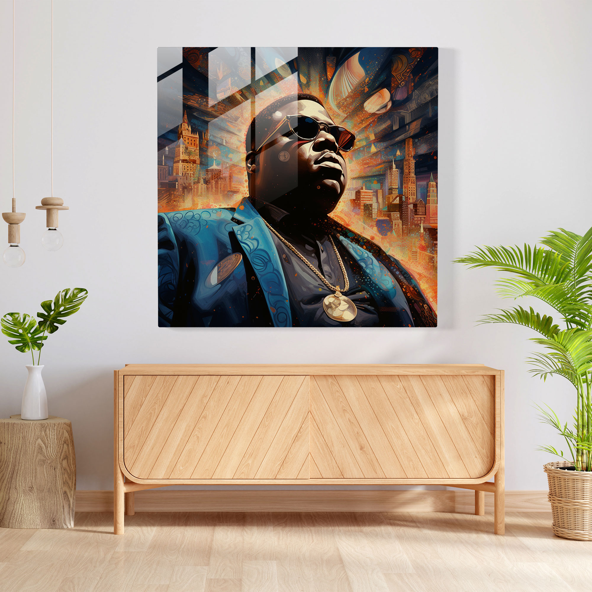 Notorious B.i.g. Surreal Glass Print - Notorious Big, Imaginative, Surreal, Wall Decoration