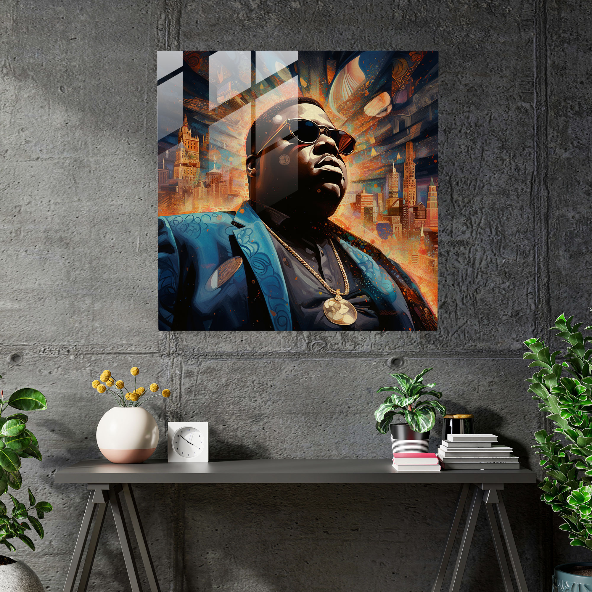 Notorious B.i.g. Surreal Glass Print - Notorious Big, Imaginative, Surreal, Wall Decoration