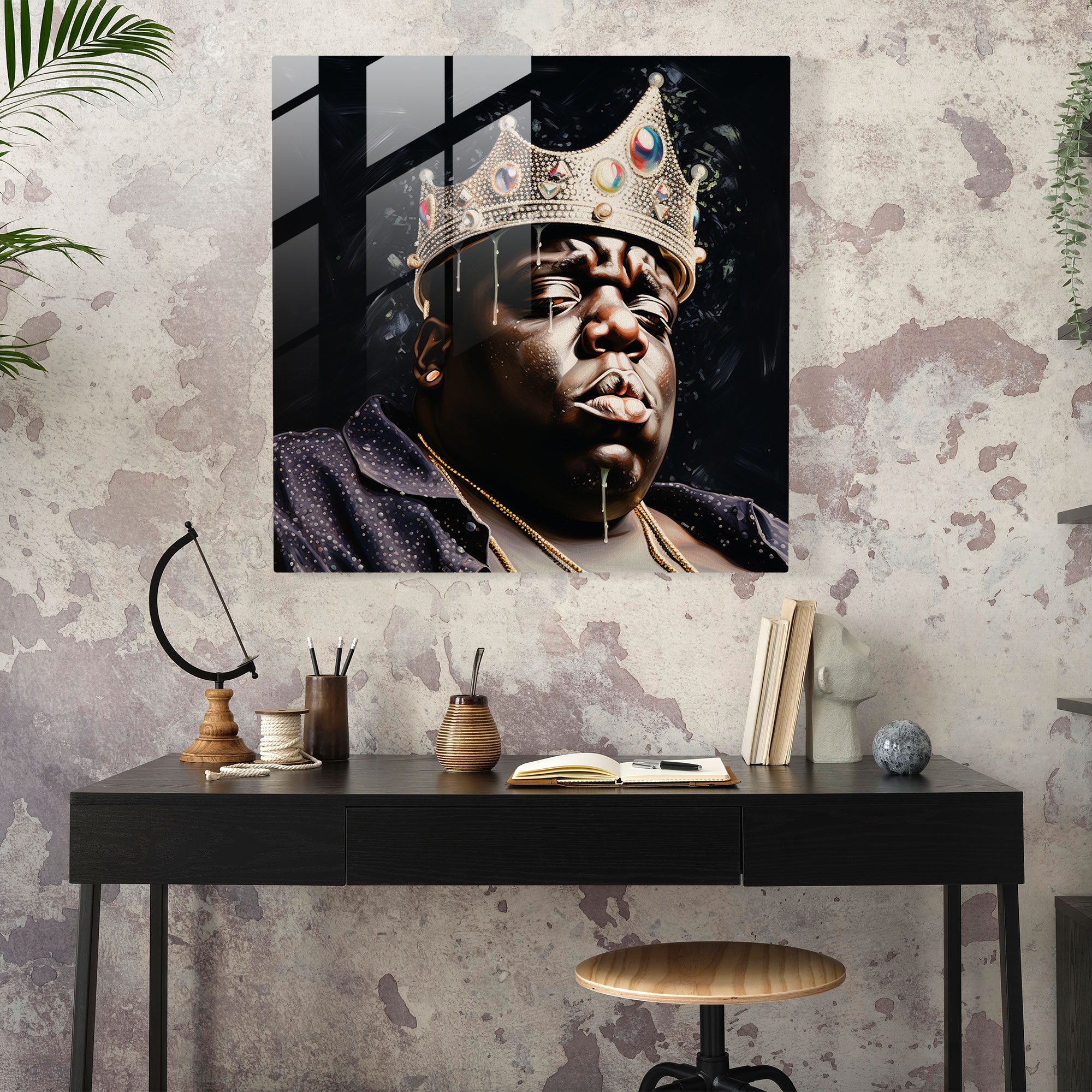 Notorious B.i.g. Realistic Glass Wall Art - Notorious Big, Notorious B.i.g., Wall Decoration, Glass Print