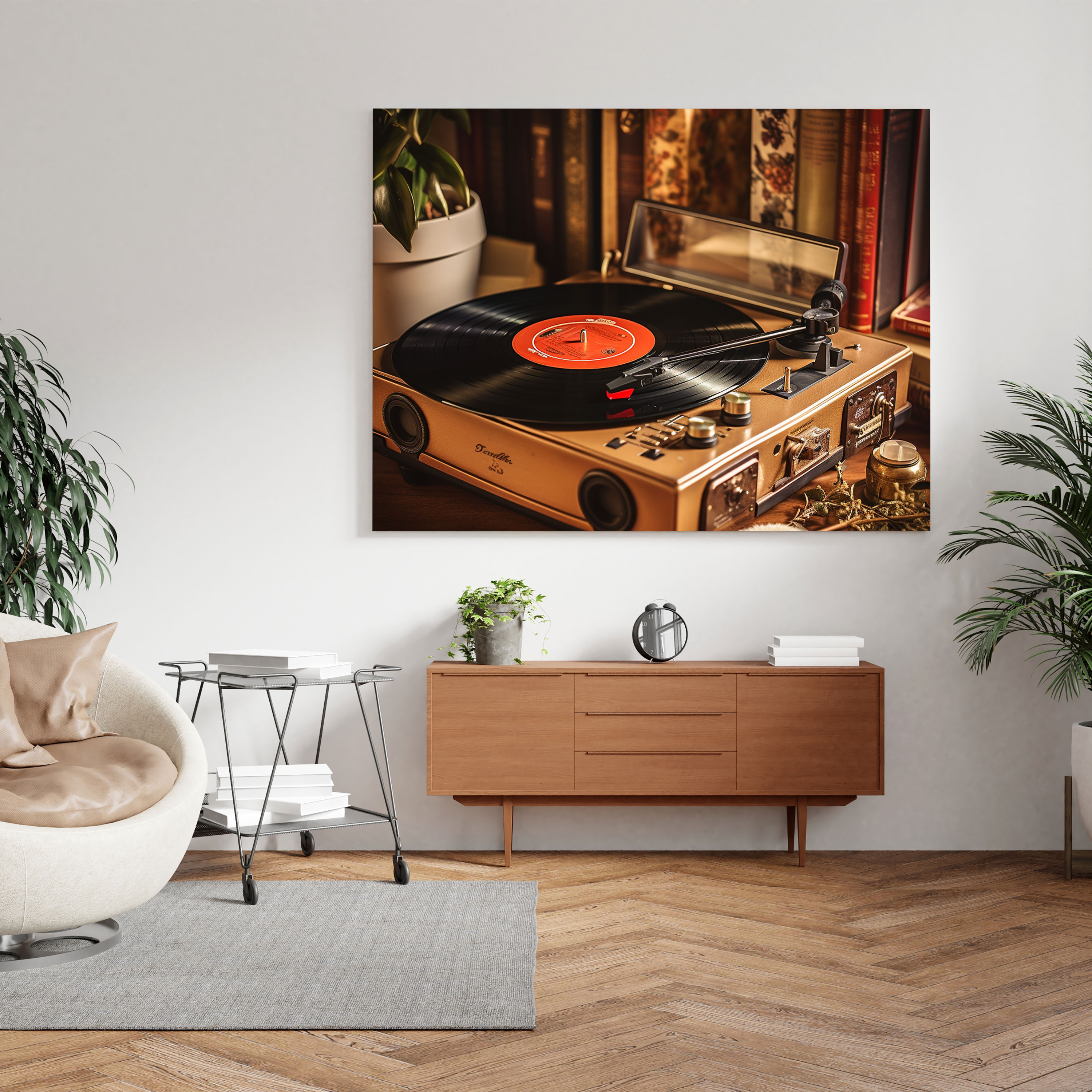 Nostalji Duvar Dekorasyonu - Vintage Plakçalar ve Vinil Kayıtlar - Nostalji Vinil Kayıtlar Kulaklık