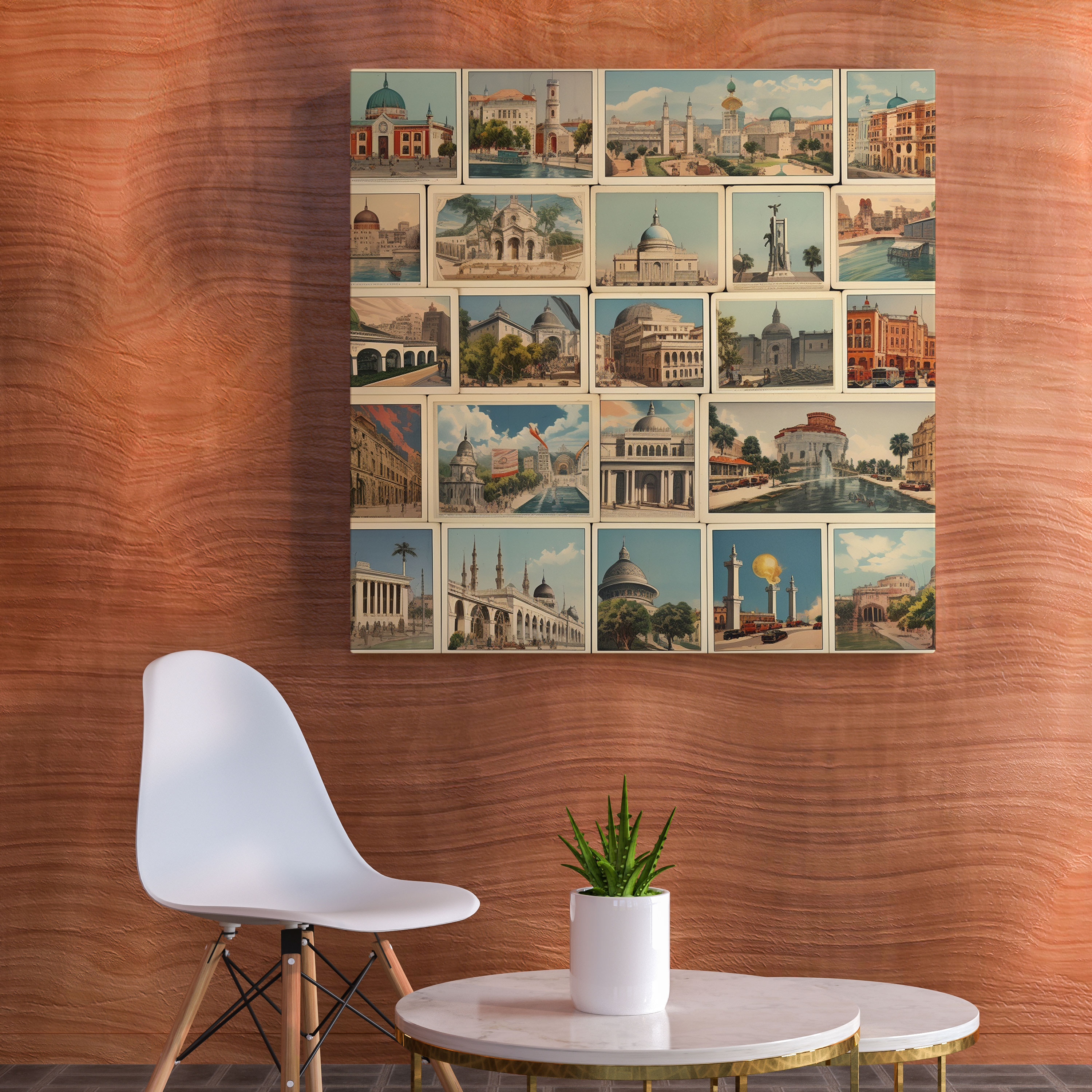 Nostalgia Wall Decoration - Vintage Postcards From Different Cities - Nostalgia, Canvas Print, Spirit Of Wanderlust, Canvas