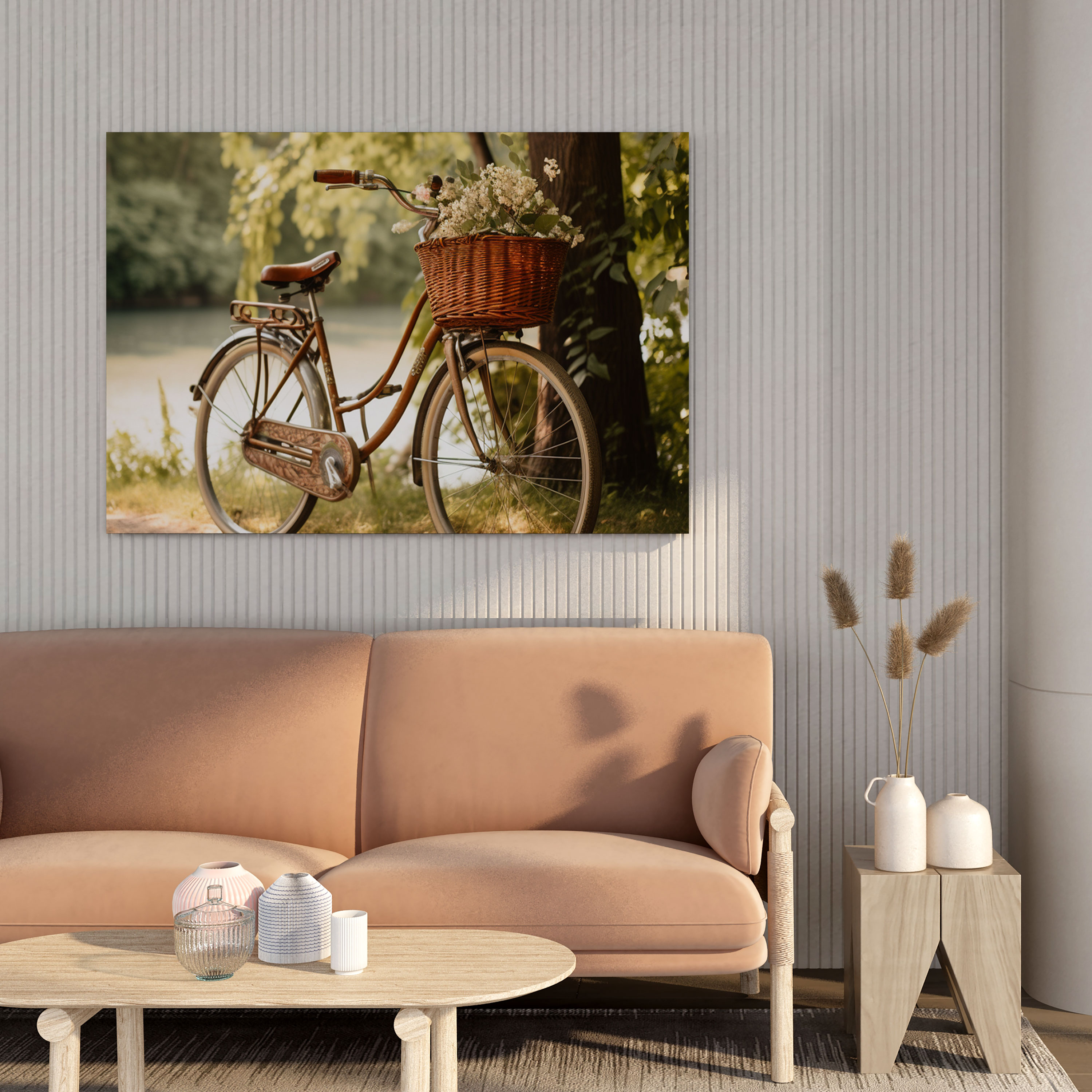 Nostalgia Canvas Print - Antique Bicycle With Wicker Basket - Nostalgia, Nostalgia, Scenic Landscapes, Canvas Print