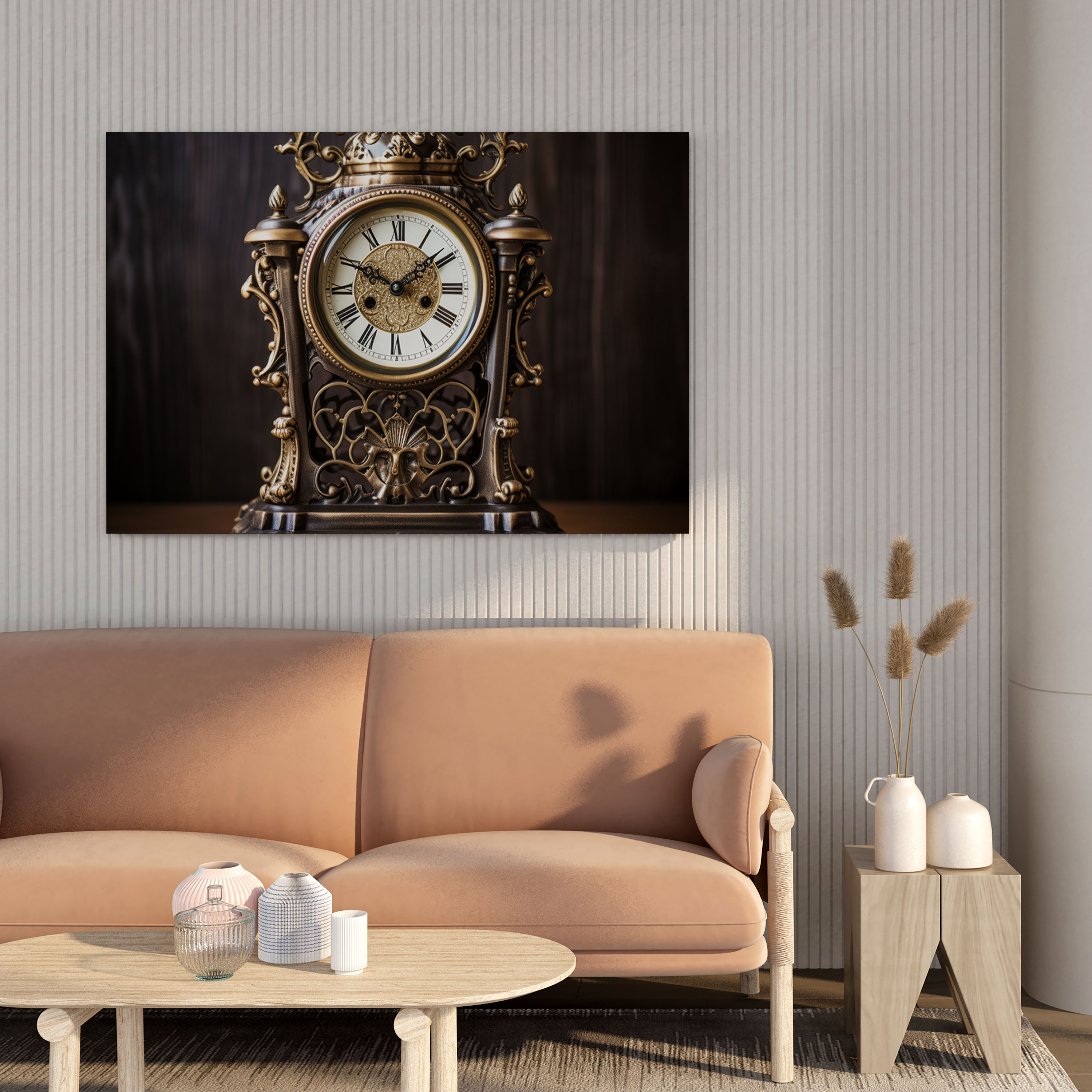 Nostalgia Wall Art - Antique Clock Canvas Print - Nostalgia, Intricate Details, Antique Clock, Bygone Era