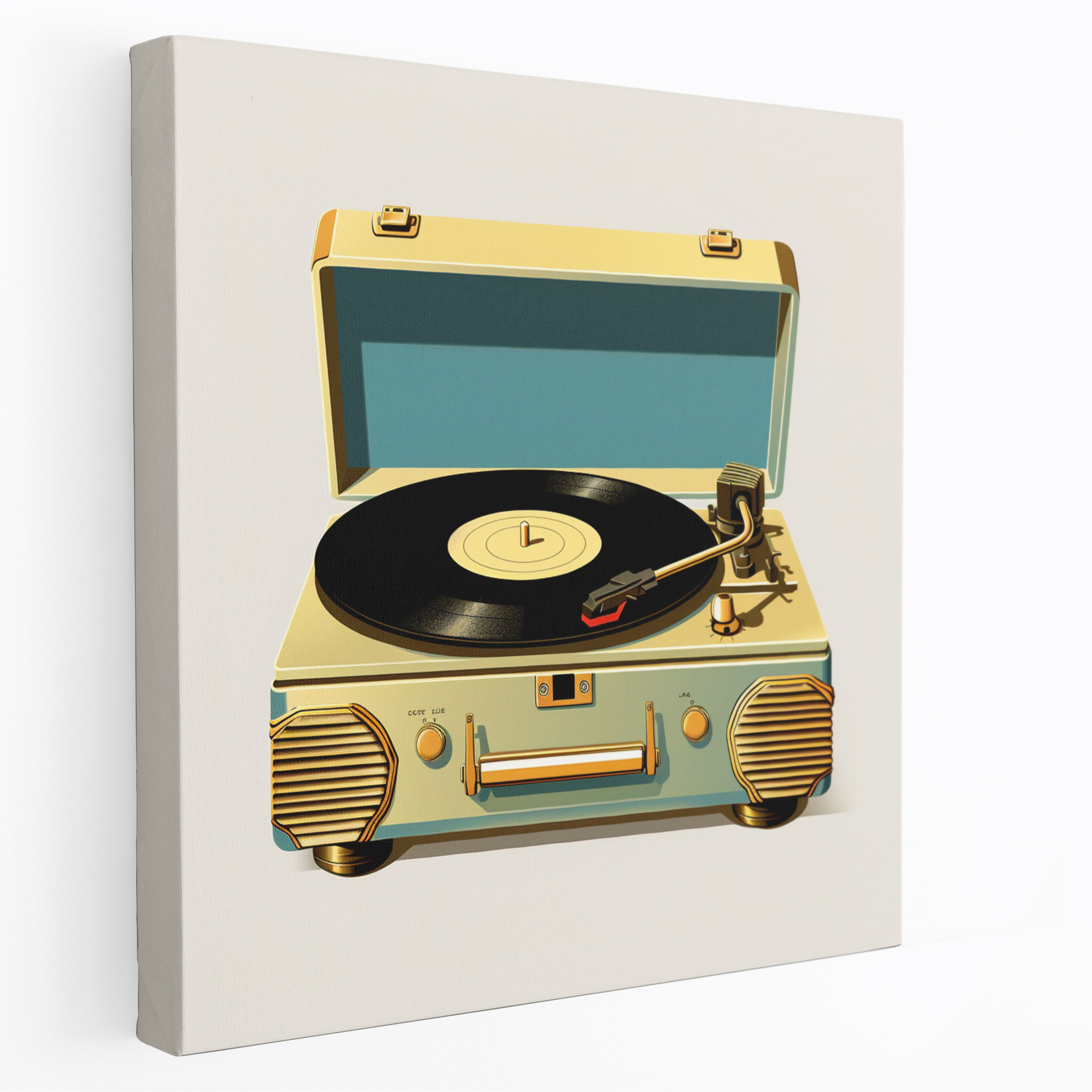 Nostalgia Vintage-Style Illustration Canvas Print - Old Record Player - Nostalgia, Canvas Print, Canvas Wall Art, Golden Era Of Music
