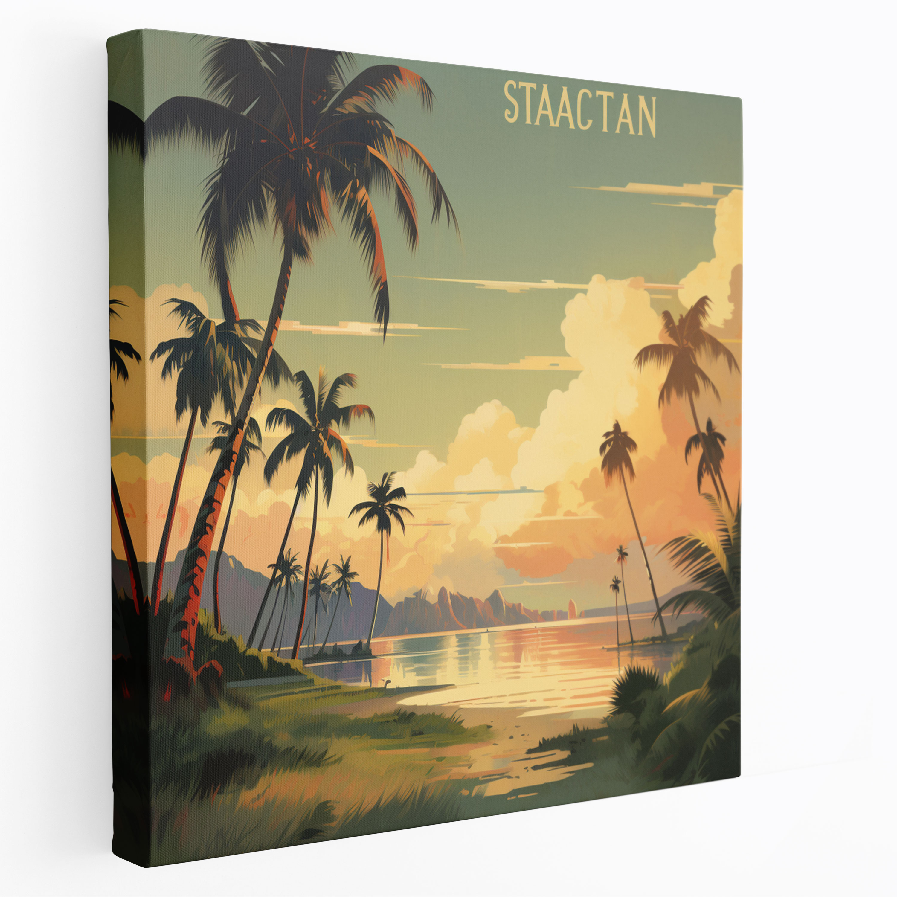 Nostalgia Vintage Travel Poster Canvas Print - Coastal Landscape - Nostalgia, Travel Poster, Nostalgia, Canvas Wall Art