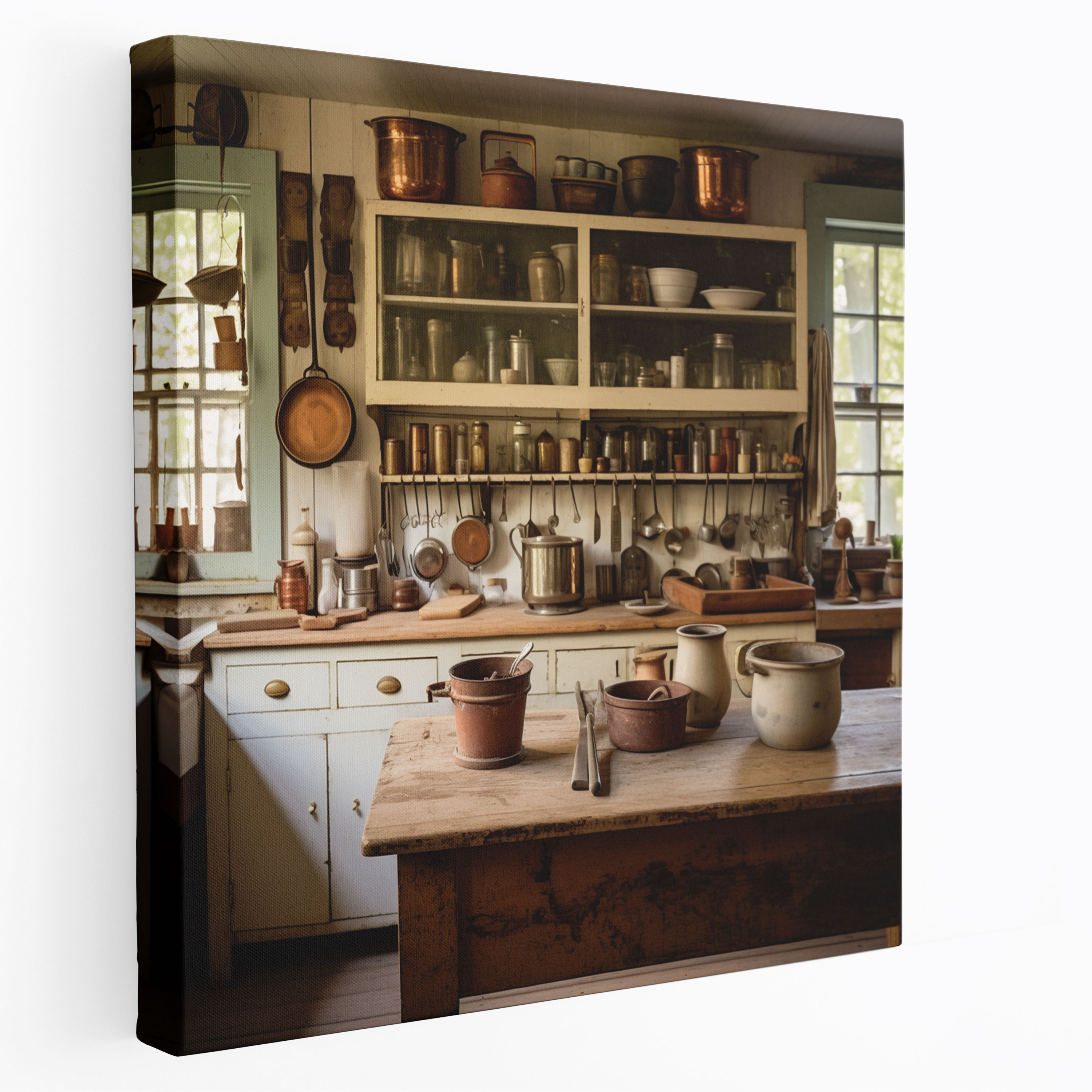 Nostalgia Canvas Print - Rustic Farmhouse Kitchen - Nostalgia, Canvas, Rustic Farmhouse Kitchen, Worn-Out Cookbooks