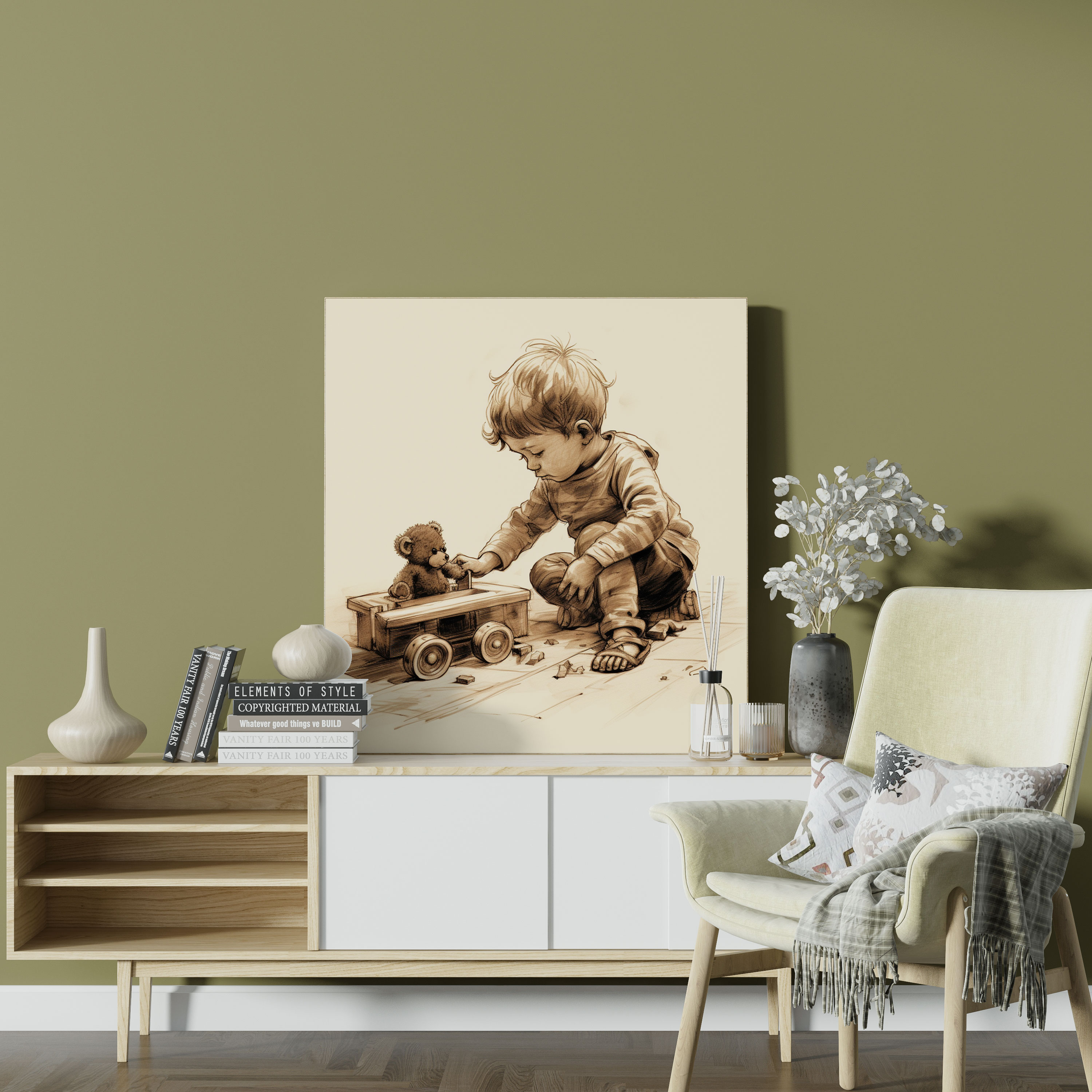 Nostalgic Wooden Toy Canvas Print - Nostalgia, Joy, Home Decoration, Canvas