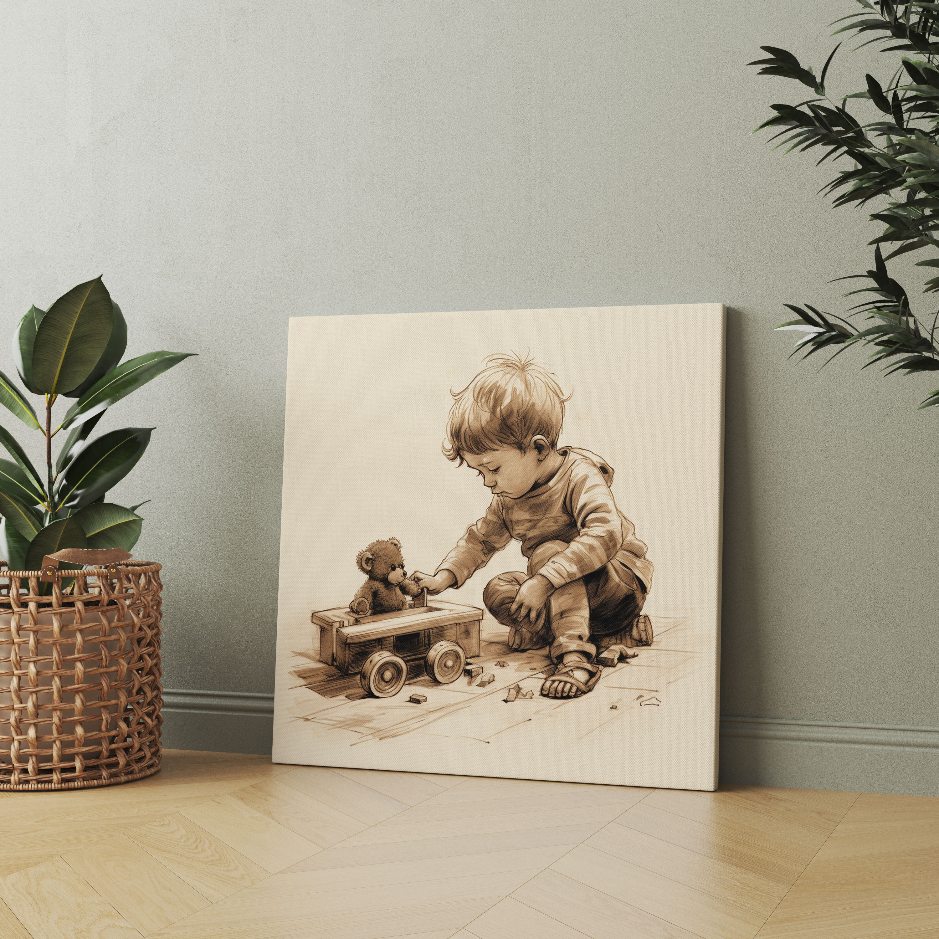 Nostalgic Wooden Toy Canvas Print - Nostalgia, Joy, Home Decoration, Canvas