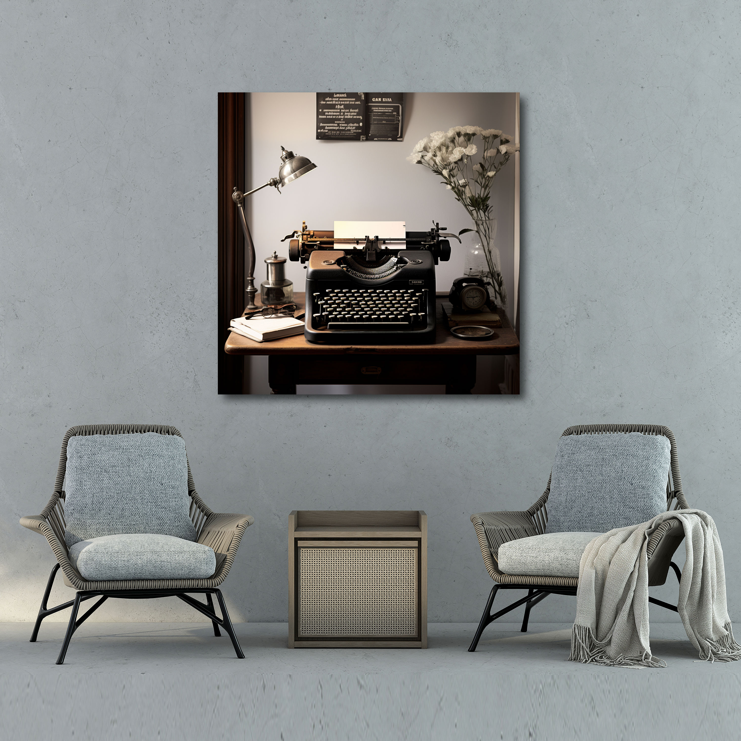 Nostalgic Typewriter Canvas Print - Nostalgia, Wall Decoration, Retro Charm, Wall Art