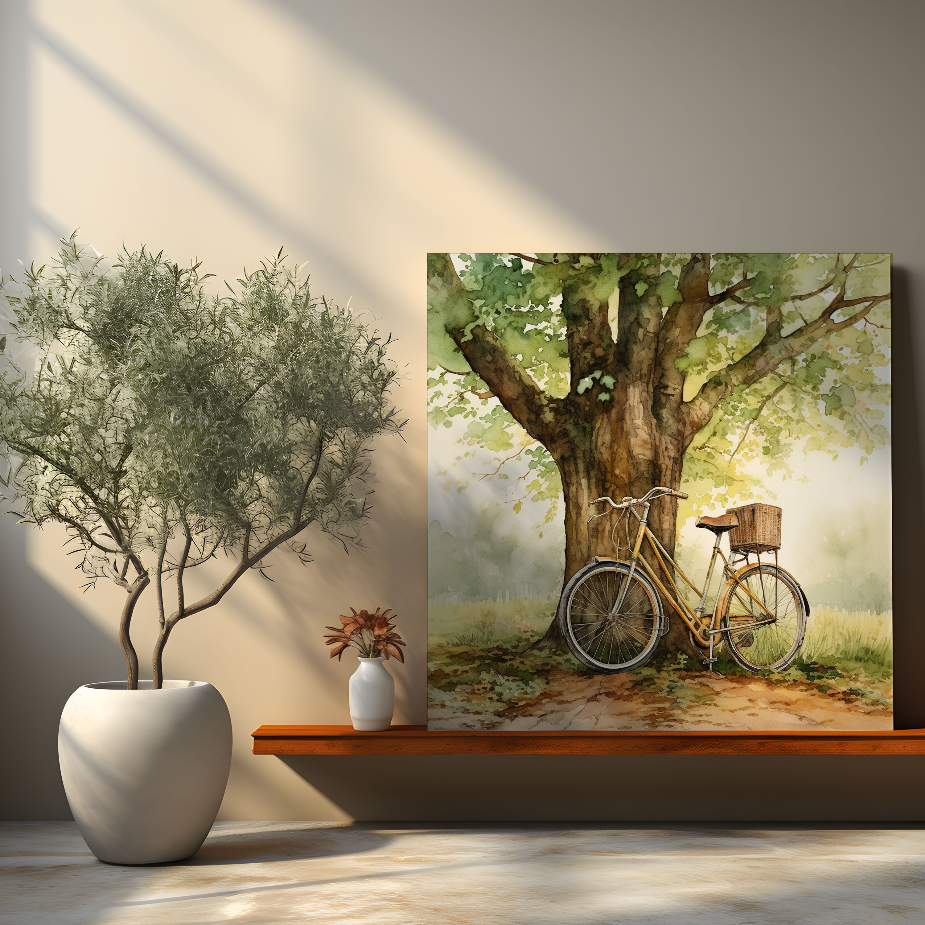 Nostalgic Bicycles Canvas Print - Nostalgia, Carefree Rides, Scenic Explorations, Vintage Charm