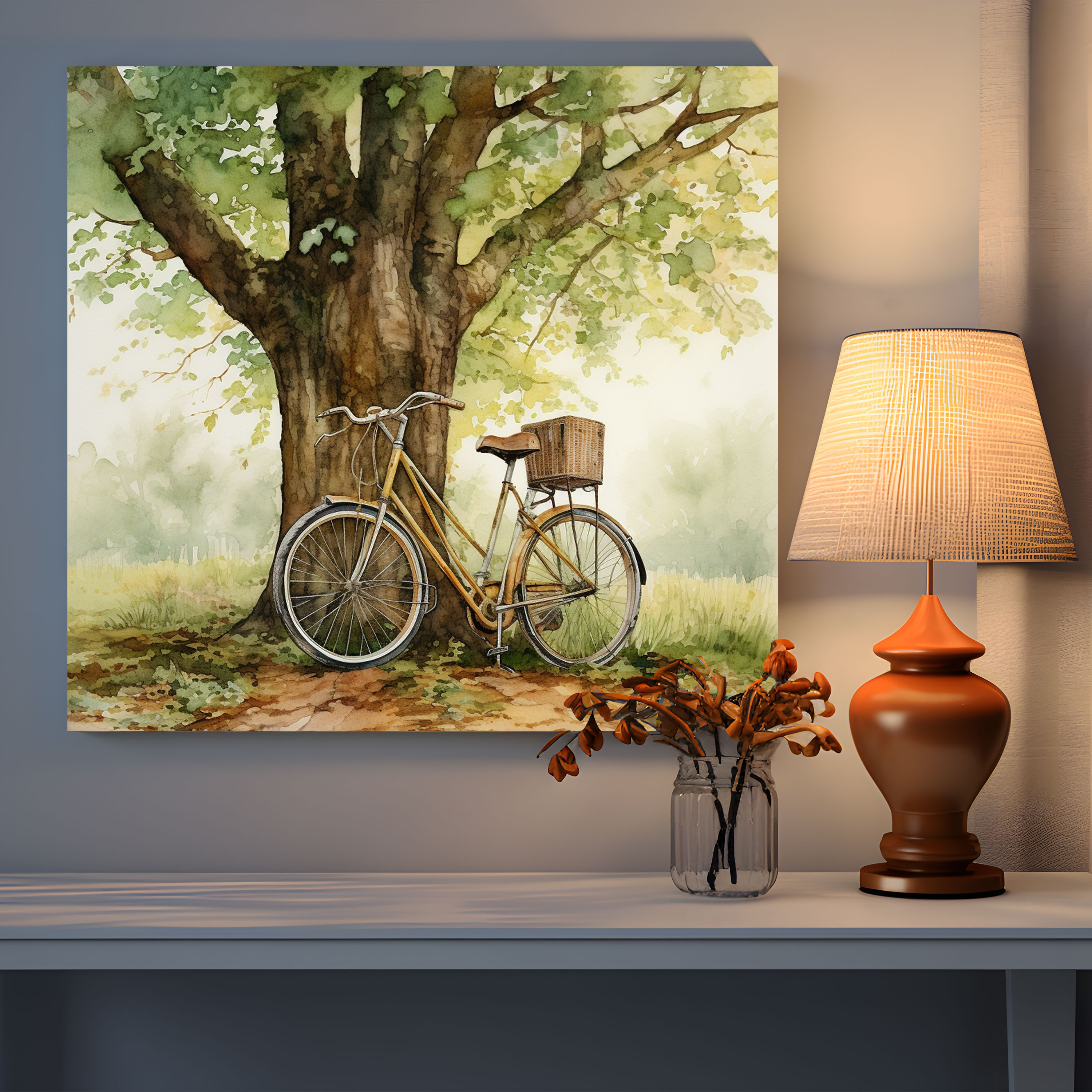 Nostalgic Bicycles Canvas Print - Nostalgia, Carefree Rides, Scenic Explorations, Vintage Charm