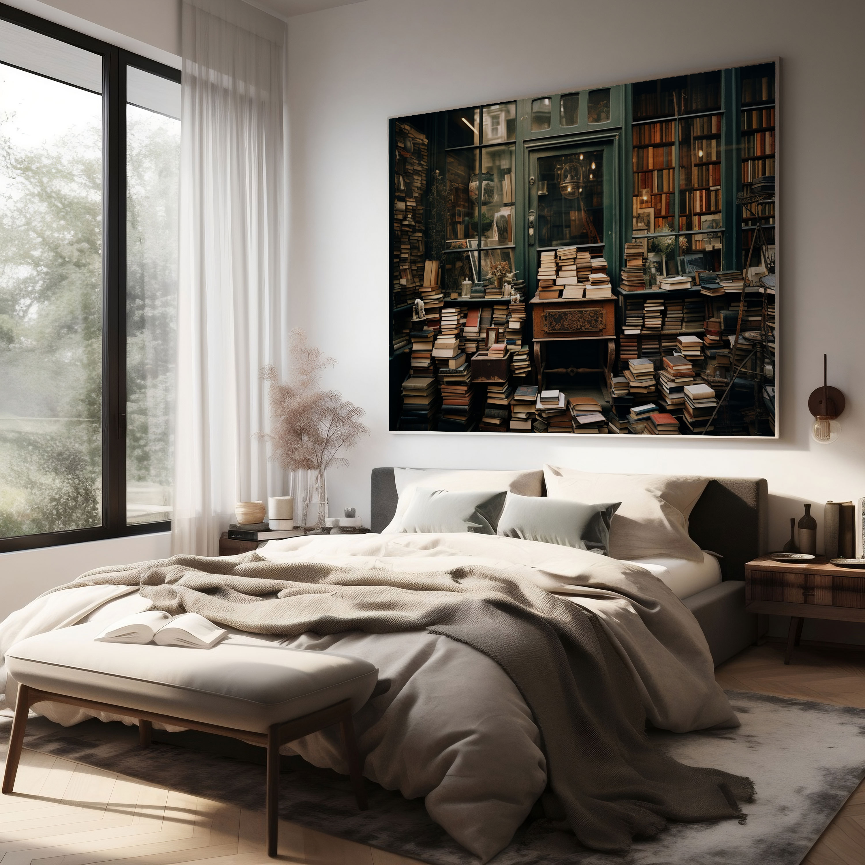 Nostalgic Bookstore Canvas Print - Nostalgia, Wall Decoration, Cozy Nook, Nostalgia
