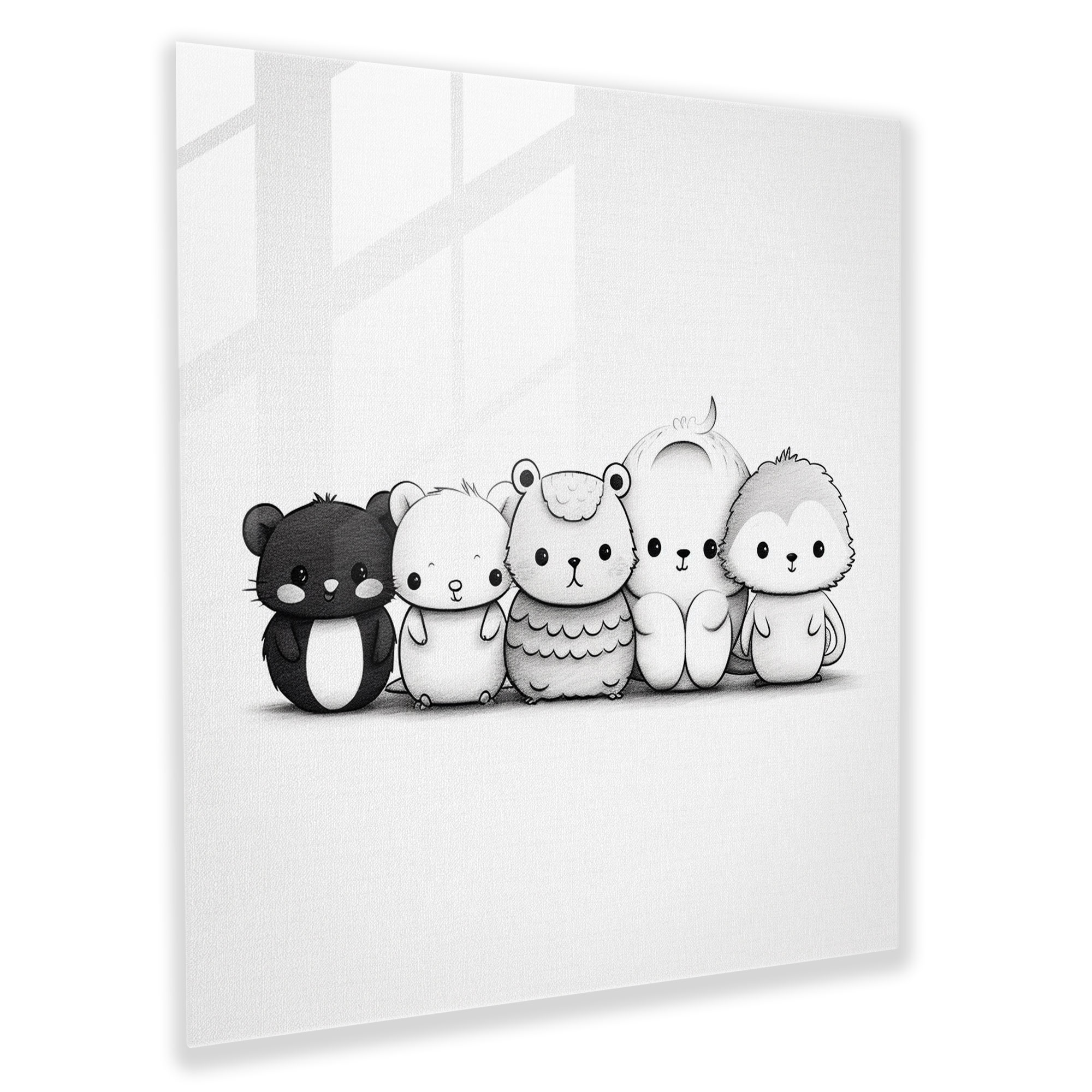 Nursery Glass Print - Minimalist Animal Collection - Nursery, Wall Decoration, Modern Art, Glass Print