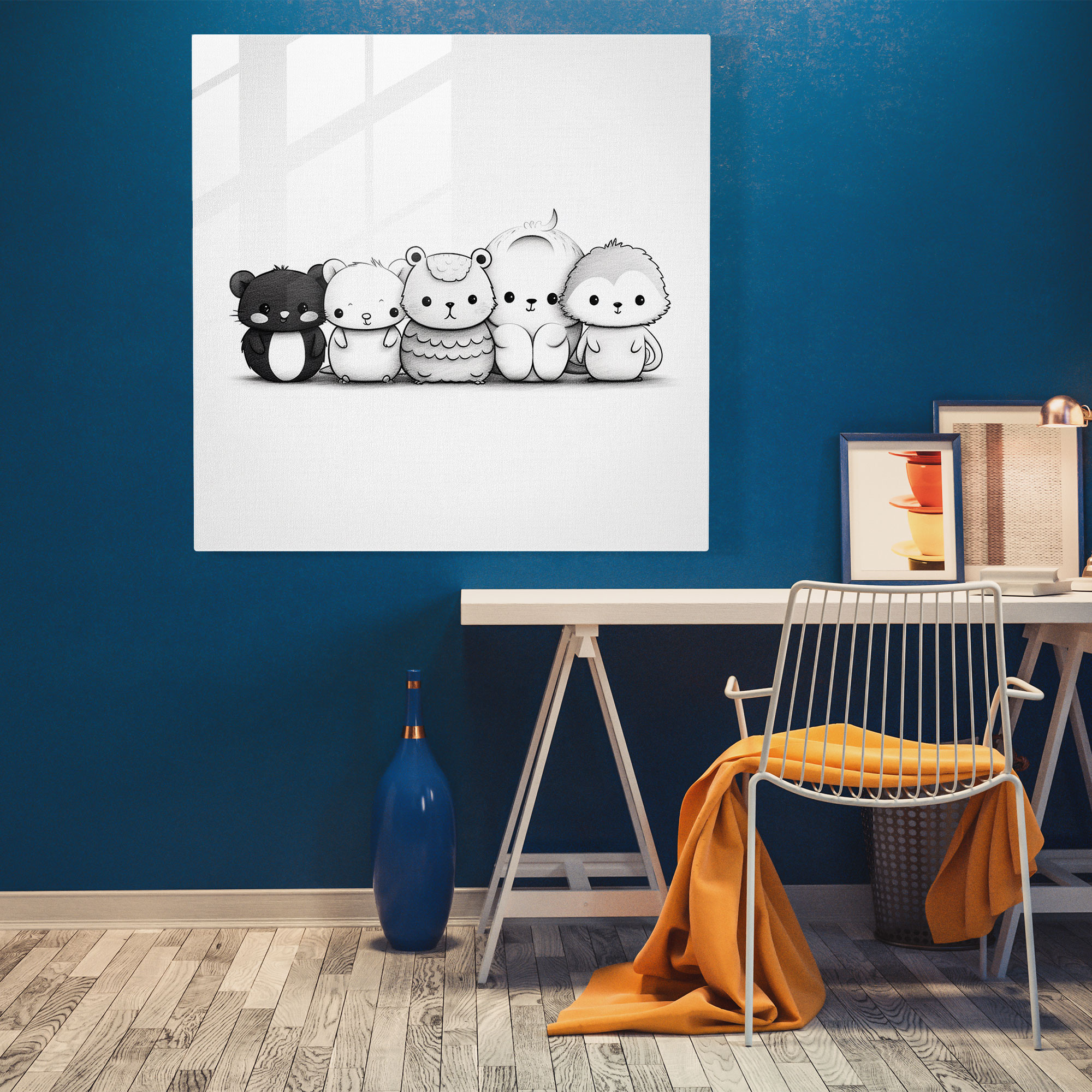 Nursery Glass Print - Minimalist Animal Collection - Nursery, Wall Decoration, Modern Art, Glass Print