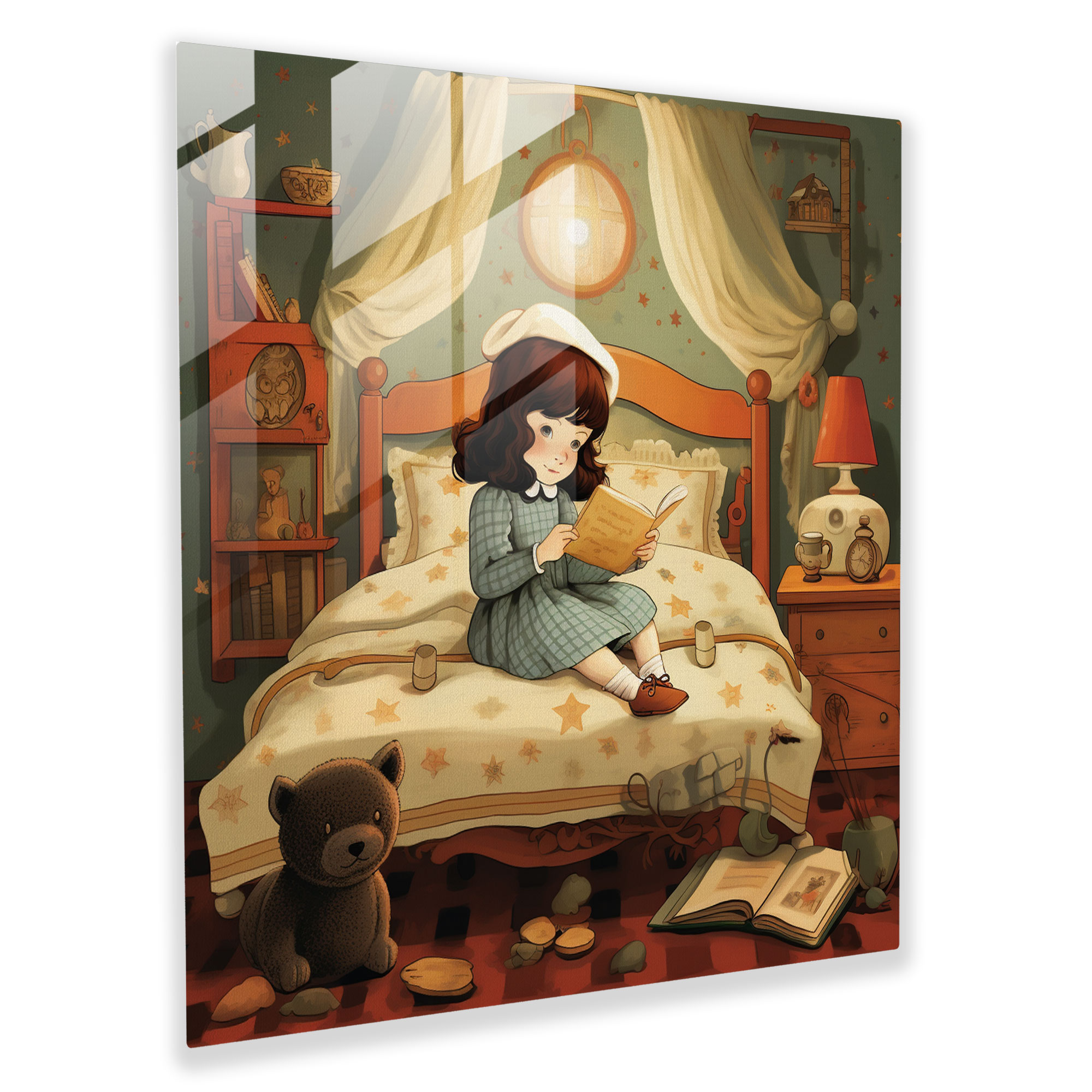 Nursery Glass Print - Retro Nursery Rhyme - Nursery, Glass Wall Art, Nursery Theme, Home Decoration