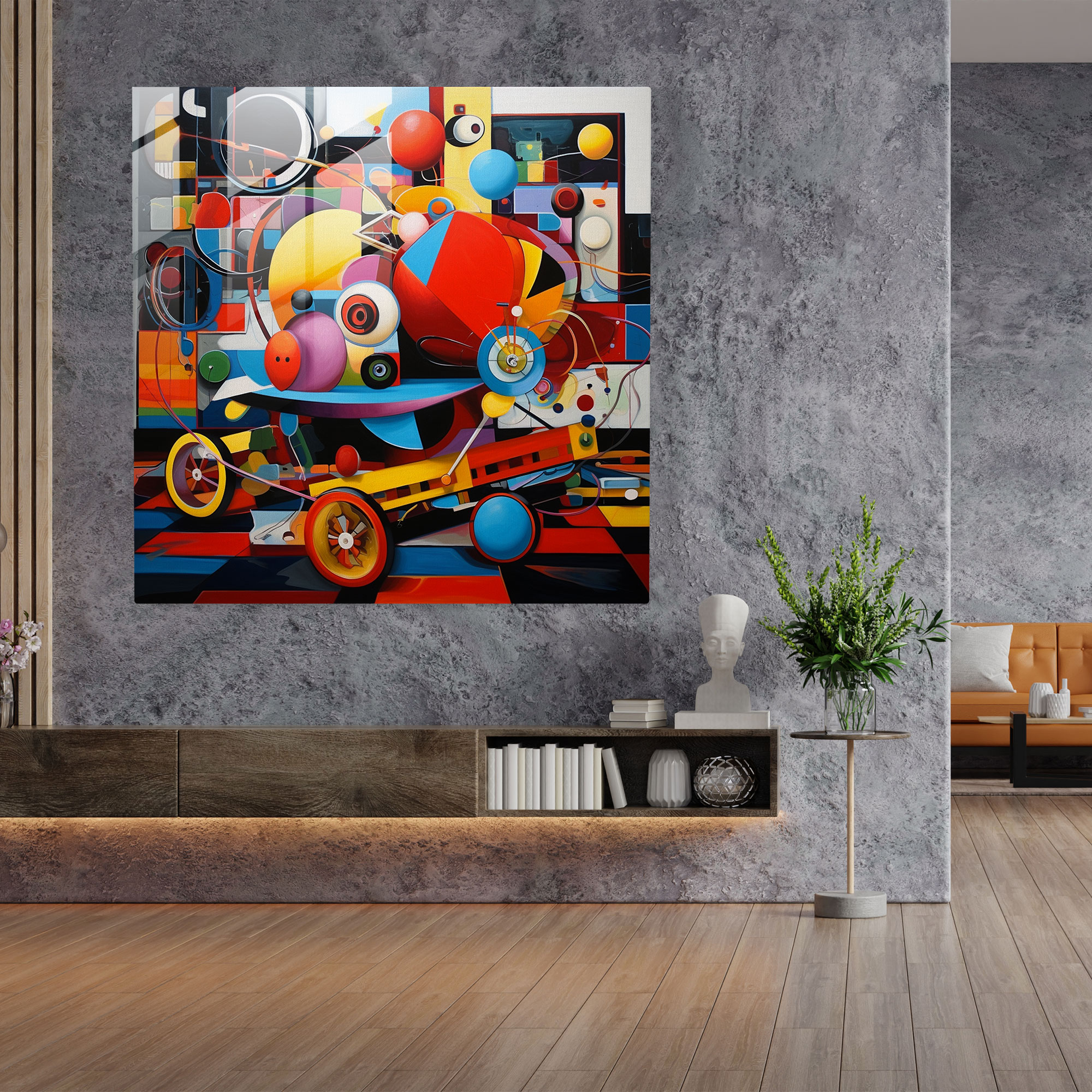 Nursery Glass Print - Abstract Toy Collection - Nursery, Glass Art, Glass Print, Nursery Theme