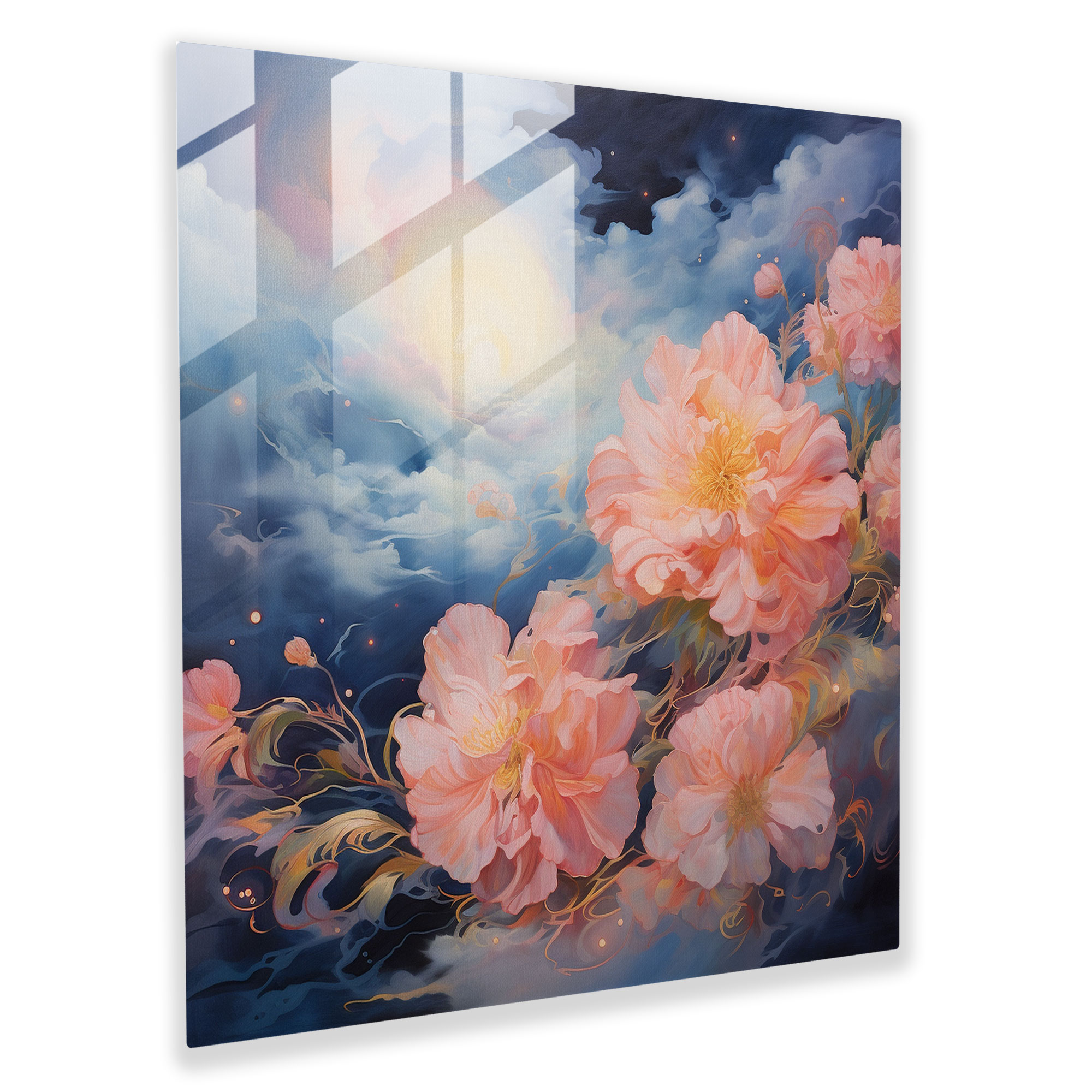 Nursery Glass Print - Serene Nature Elements - Nursery, Glass Art, Nursery Theme, Wall Decoration