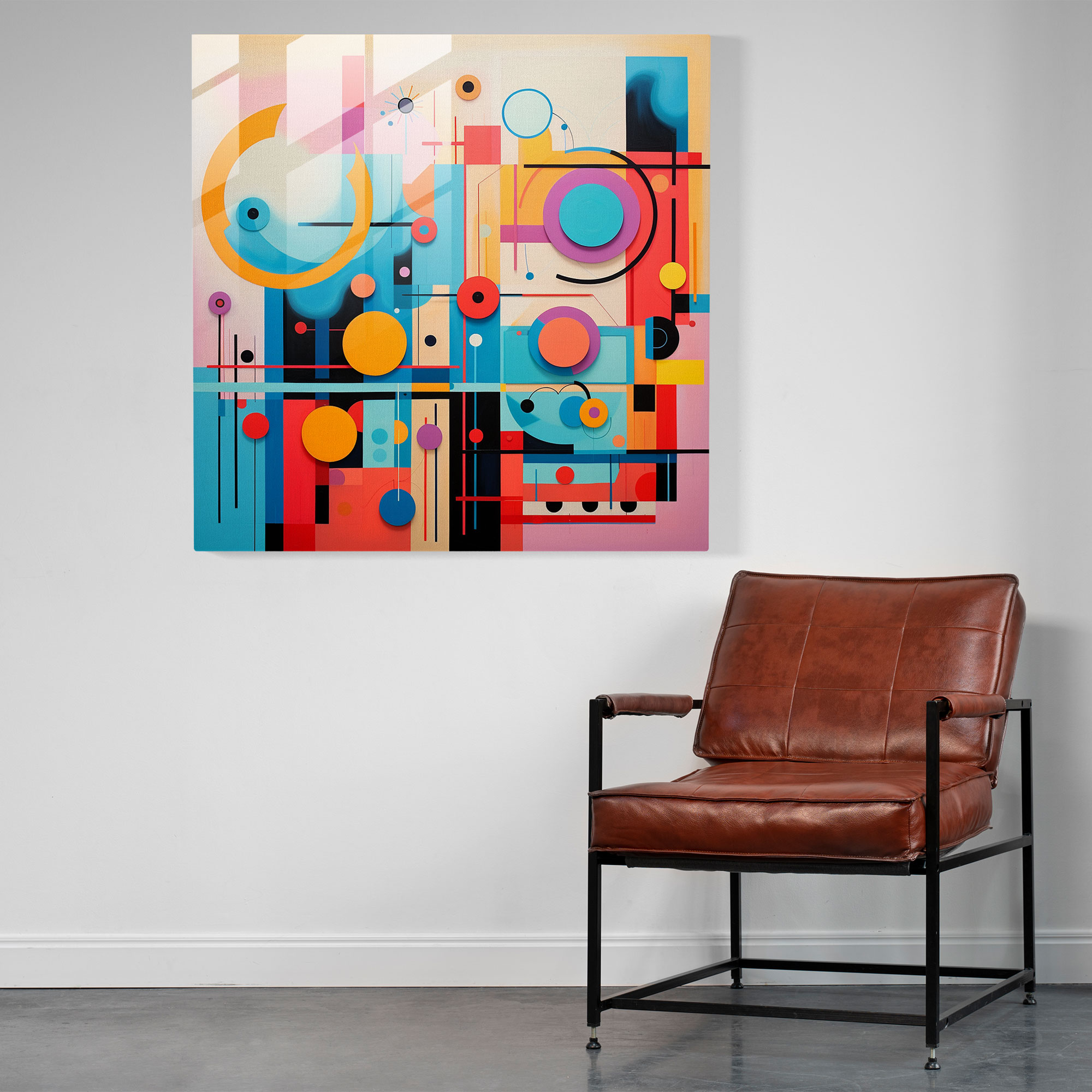Glasbild mit Kindergedichtmotiven - Kinderzimmer geometrische Formen Glasbild Wohnkultur