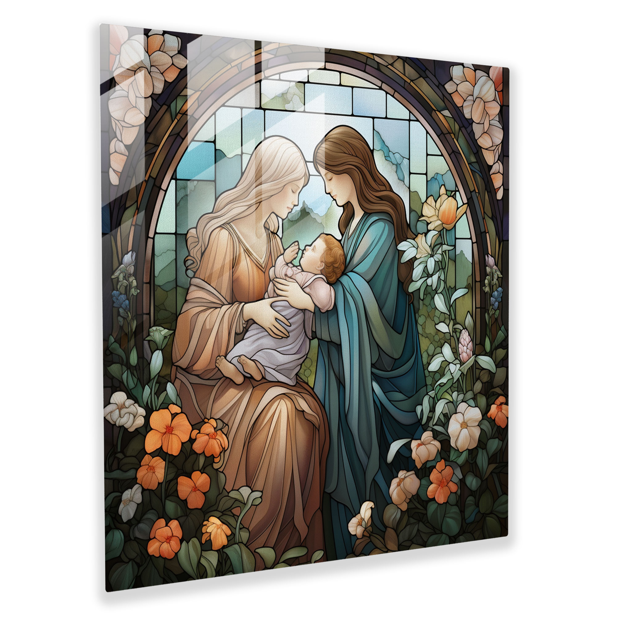 Delicate Stained Glass Nursery Print - Nursery, Wall Decoration, Delicate Artwork, Glass Print