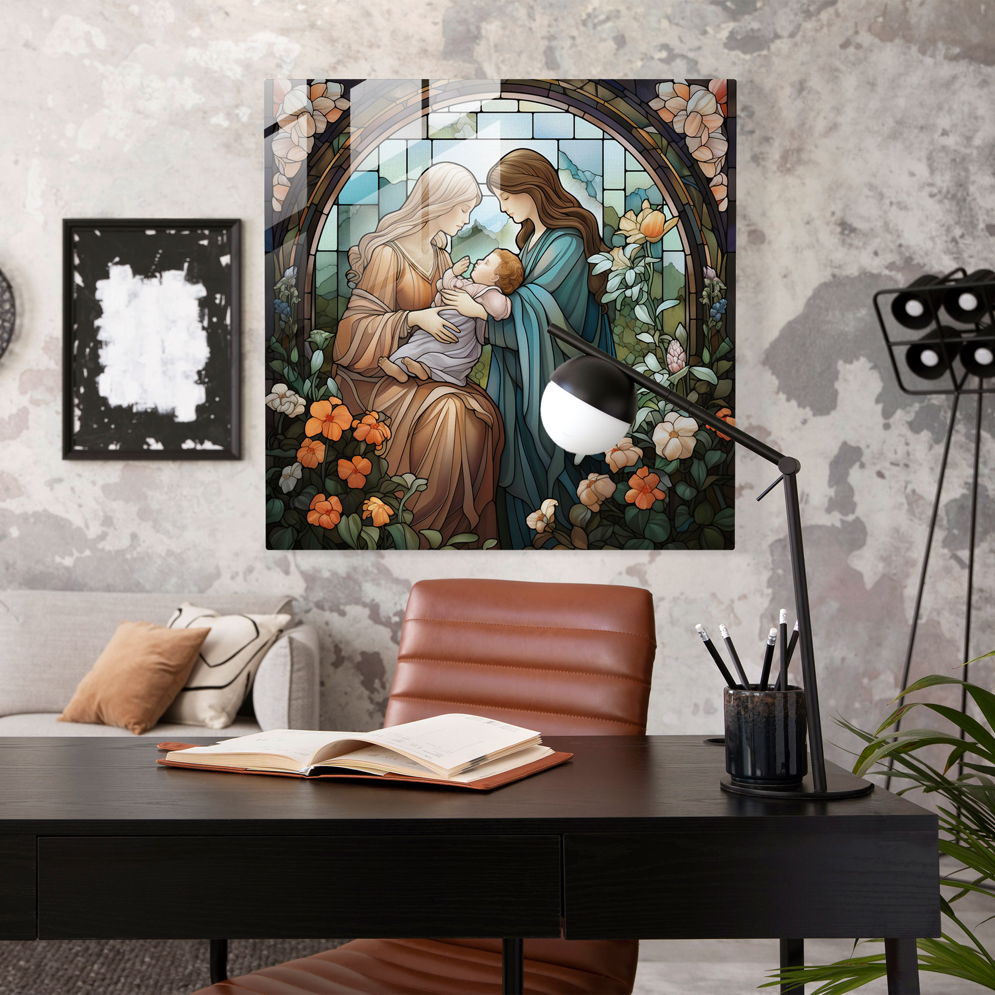 Delicate Stained Glass Nursery Print - Nursery, Wall Decoration, Delicate Artwork, Glass Print