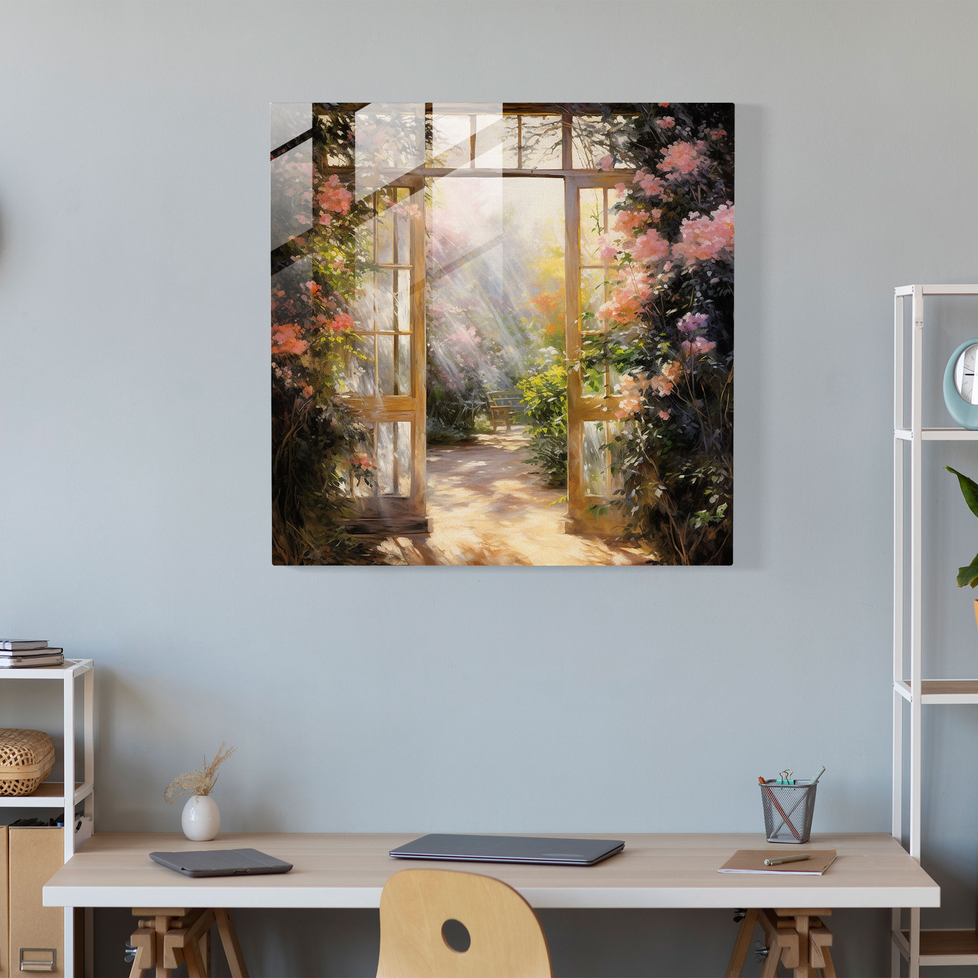 Impressionist Nursery Garden Glass Print - Nursery, Wall Decoration, Glass Print, Glass Wall Art