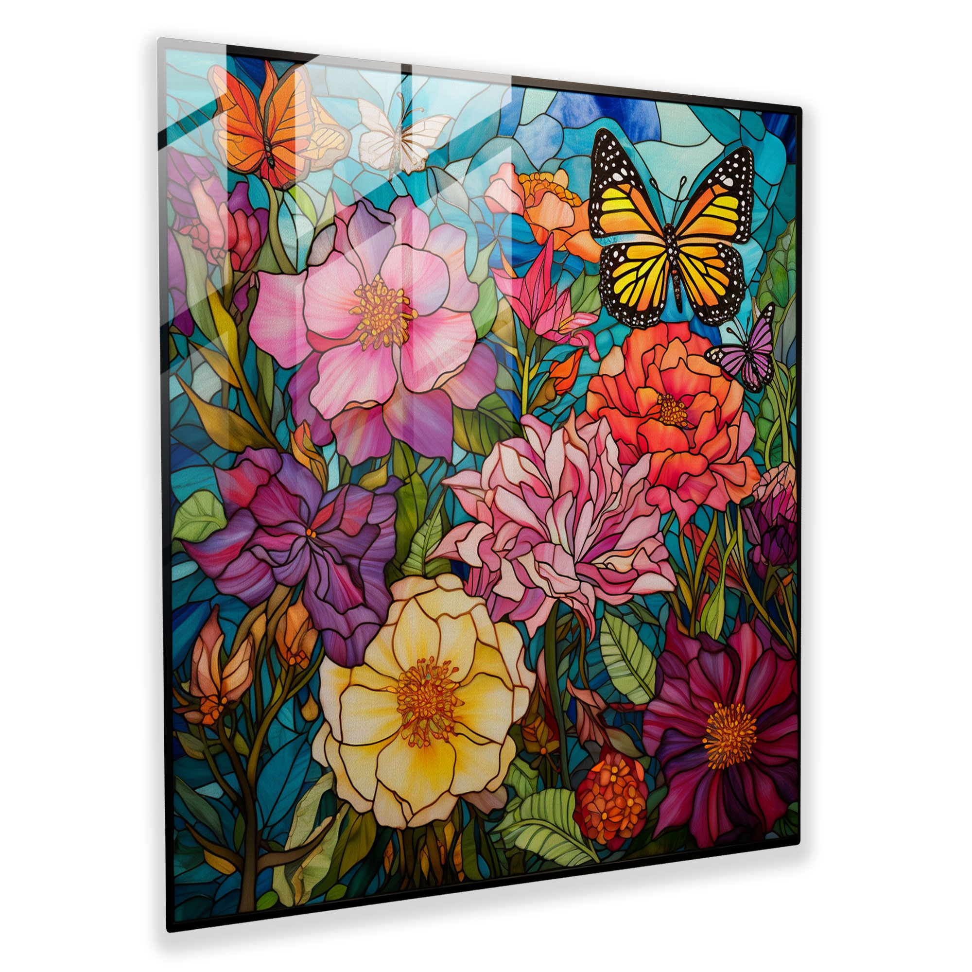 Colorful Garden Nursery Glass Print - Nursery, Colorful Flowers, Glass Print, Garden Theme