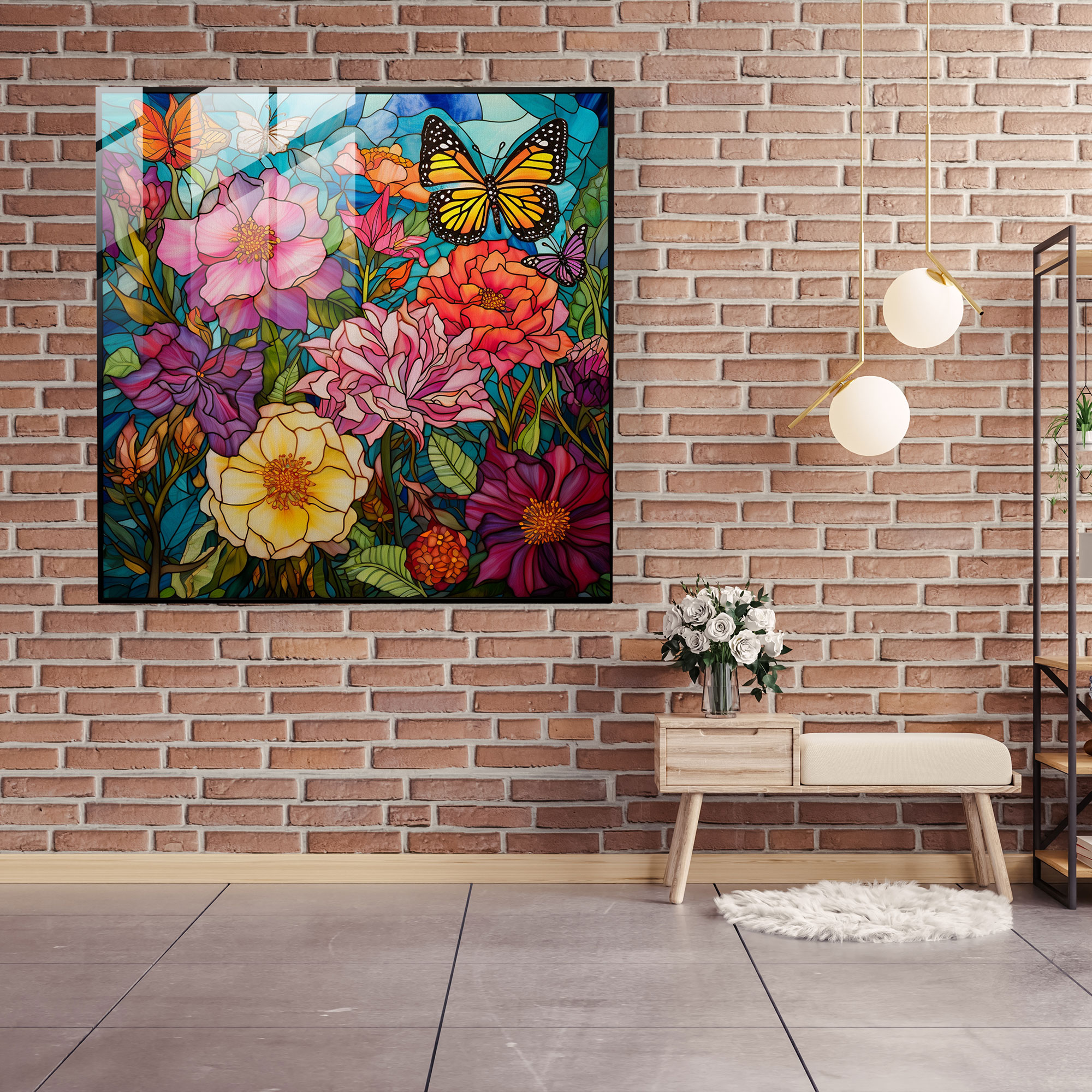 Colorful Garden Nursery Glass Print - Nursery, Colorful Flowers, Glass Print, Garden Theme