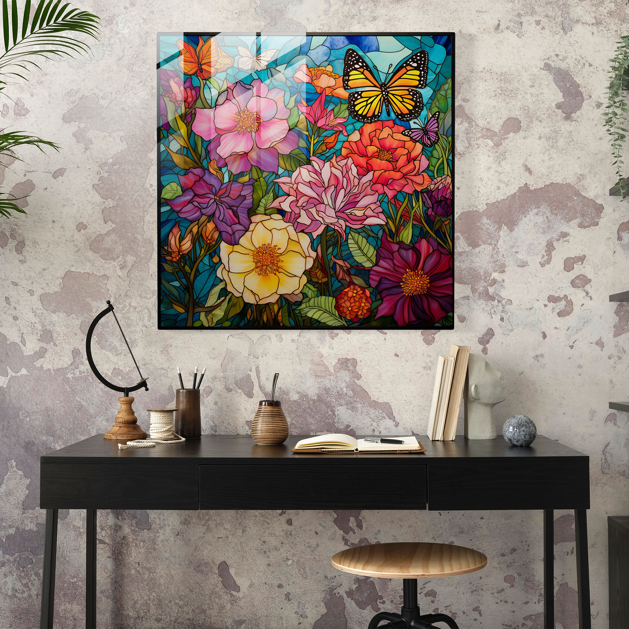 Colorful Garden Nursery Glass Print - Nursery, Colorful Flowers, Glass Print, Garden Theme