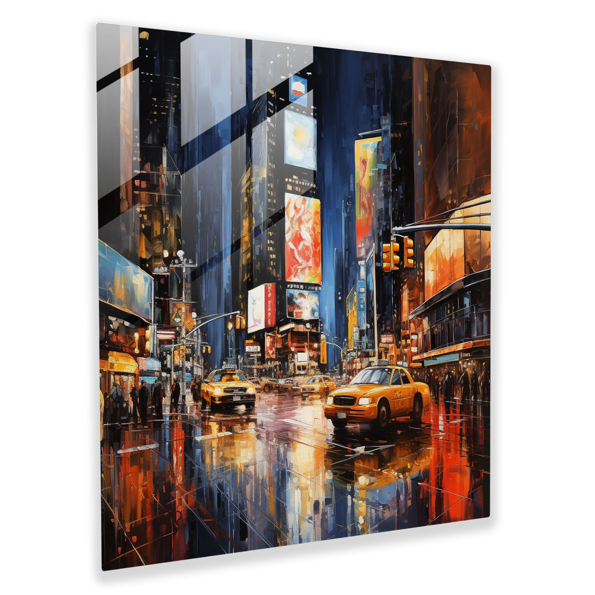 Glorious Glass Print - Radiant Urban Nightscape