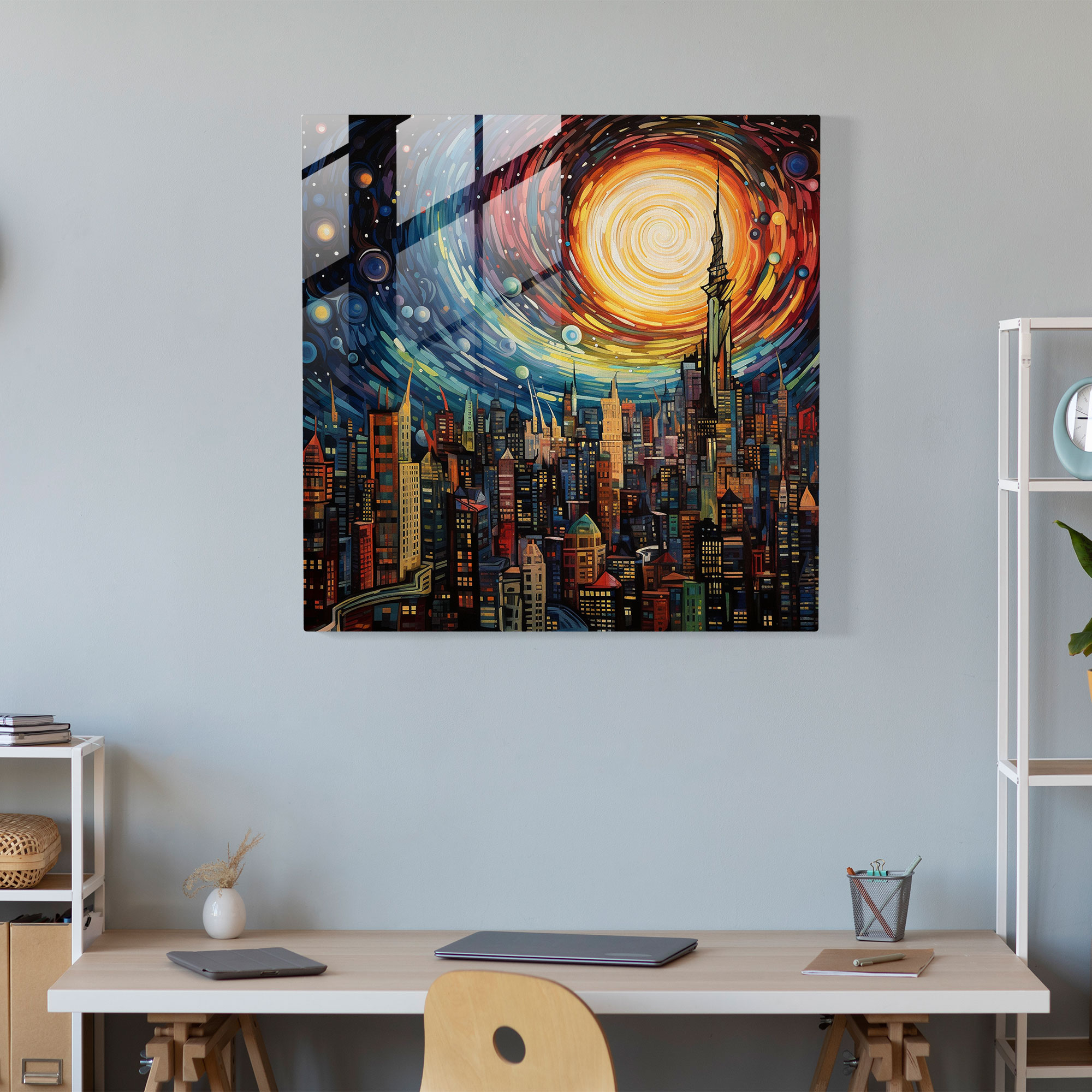 Exquisite Glass Print - Abstract Skyline Glass Wall Art - Contemporary Home Decoration - Modern Artwork