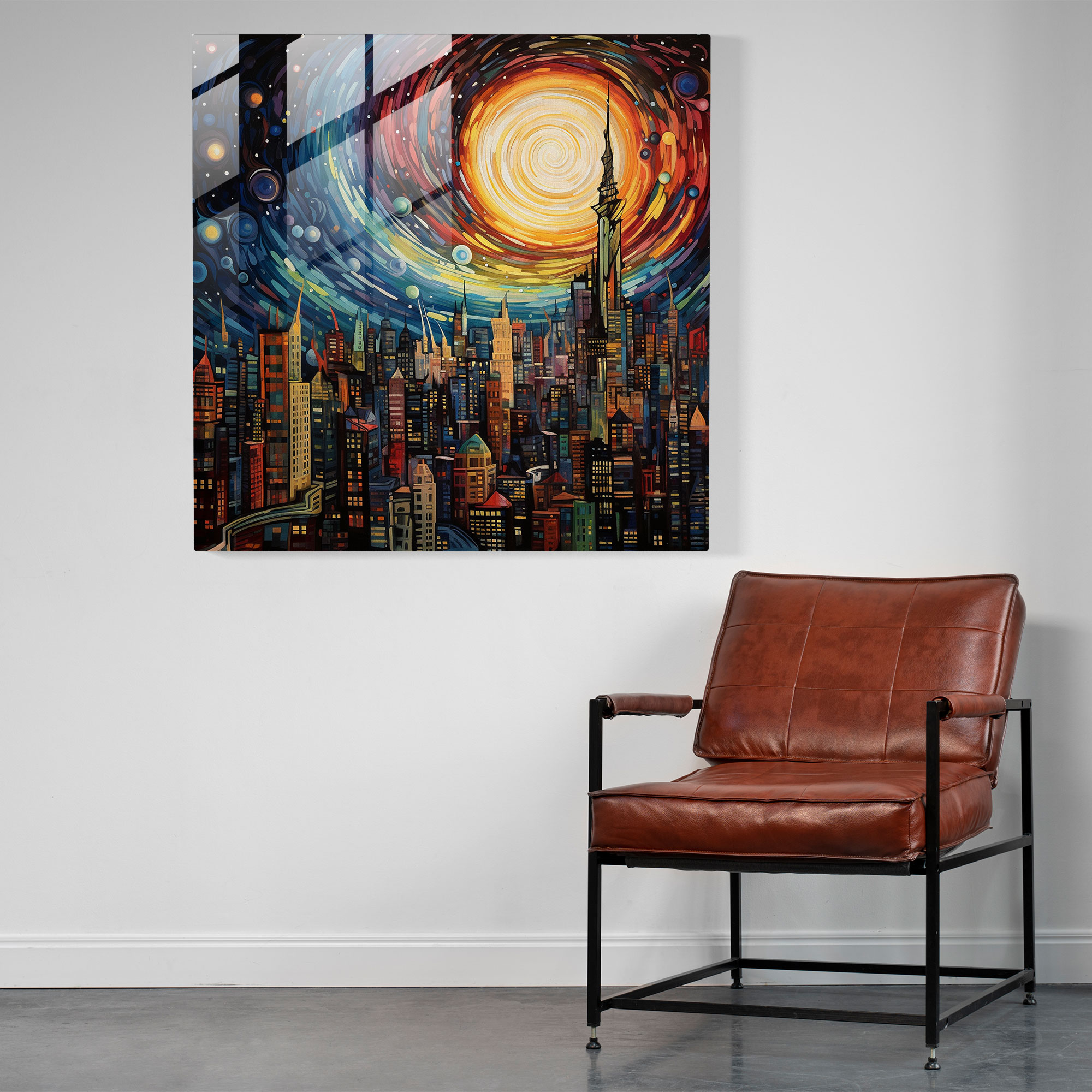 Exquisite Glass Print - Abstract Skyline Glass Wall Art - Contemporary Home Decoration - Modern Artwork