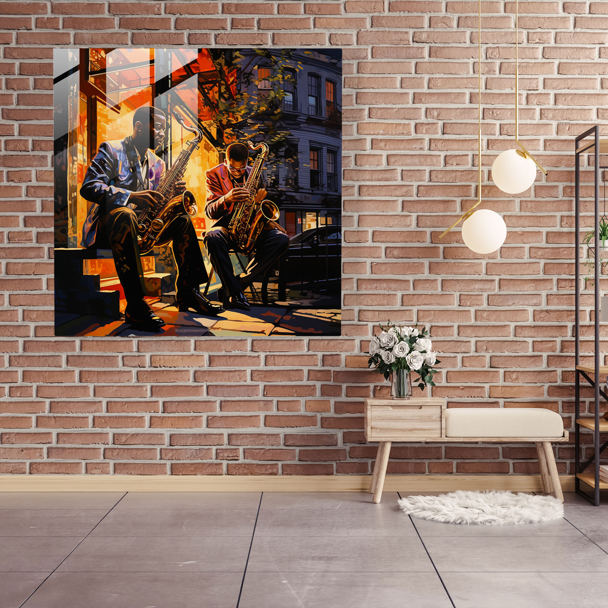 Jazz-inspired Glass Print - Harlem Musician Glass Wall Art - Vintage Home Decoration - Wall Decoration