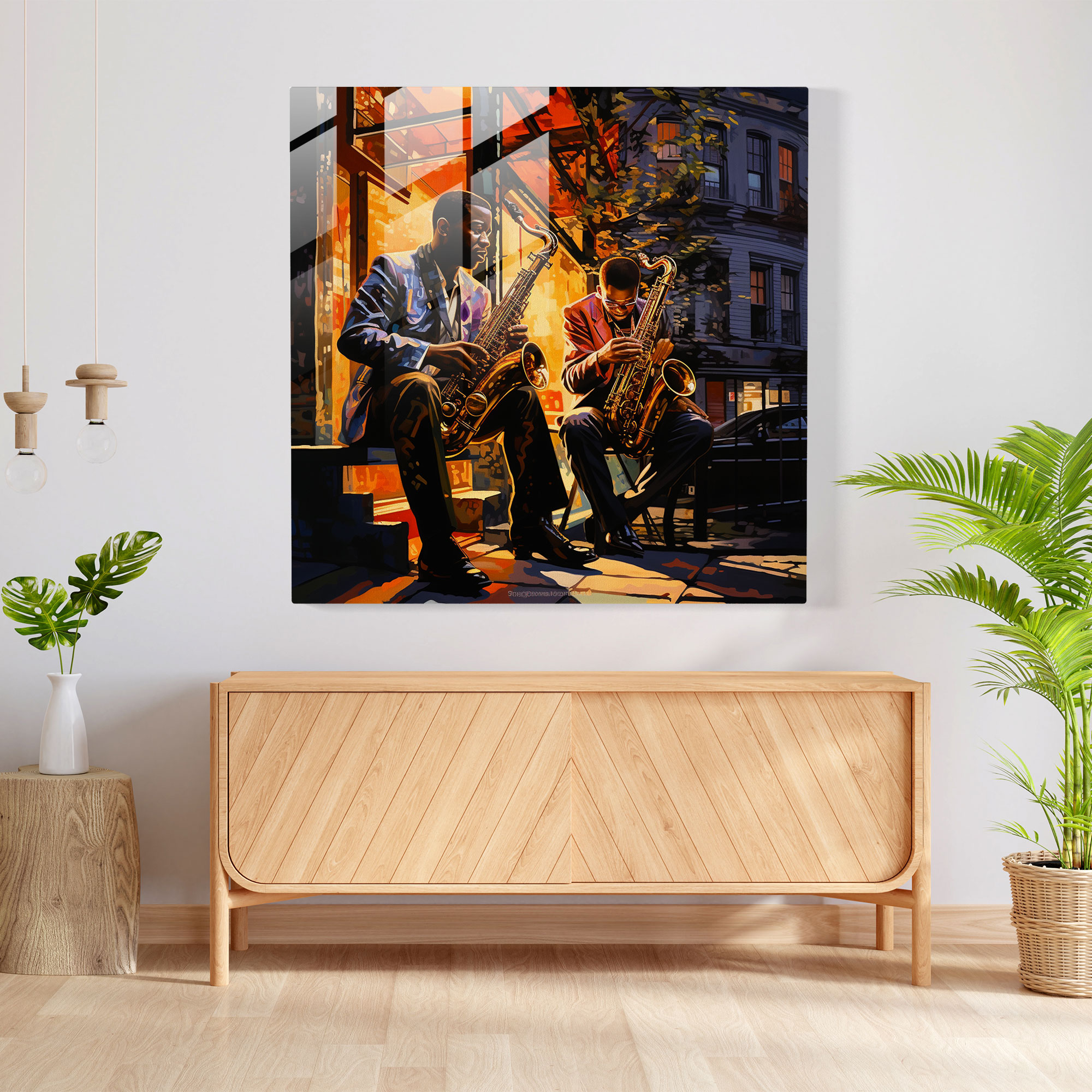 Jazz-inspired Glass Print - Harlem Musician Glass Wall Art - Vintage Home Decoration - Wall Decoration
