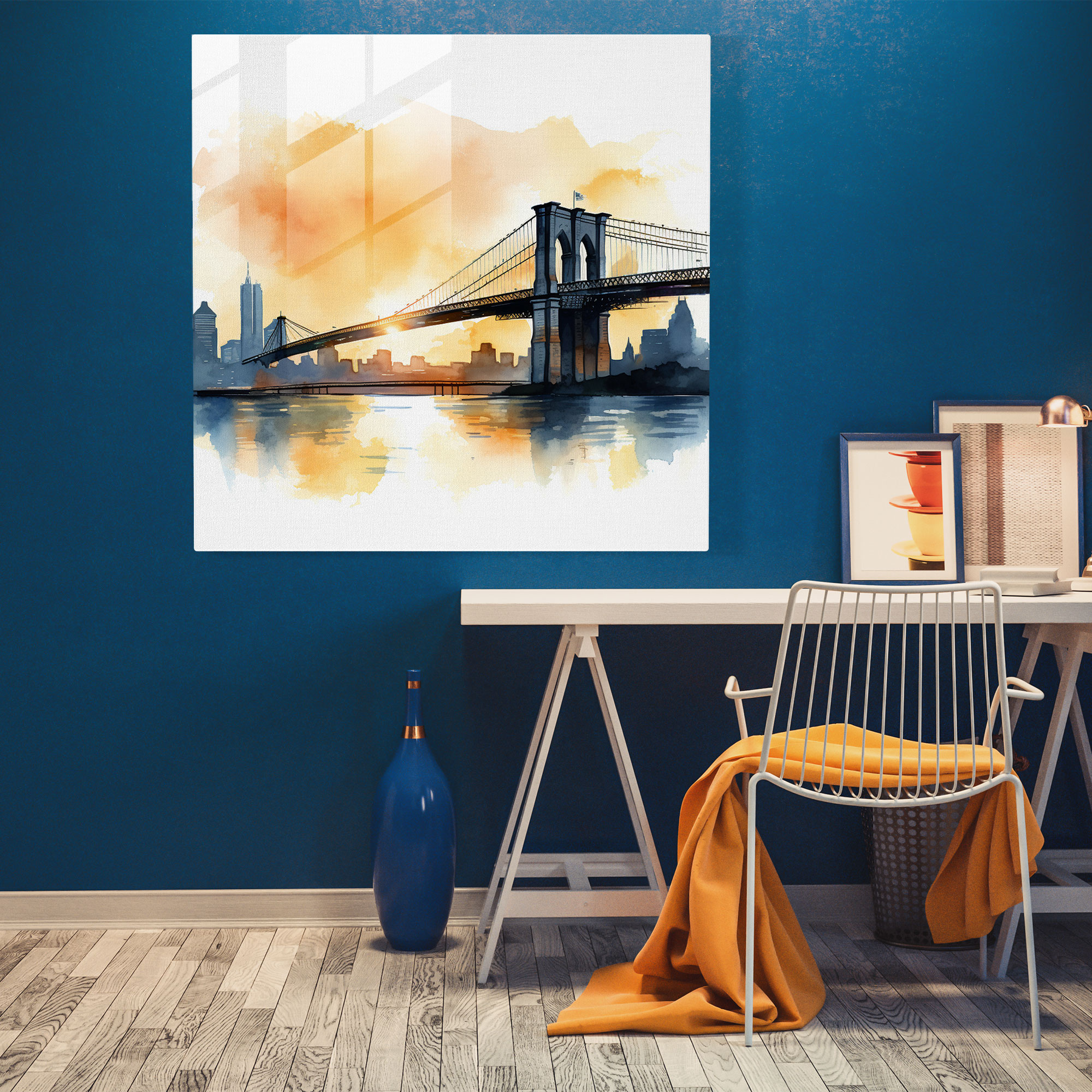 Cam Tablolar: Minimalist Suluboya İllüstrasyon Cam Duvar Sanatı