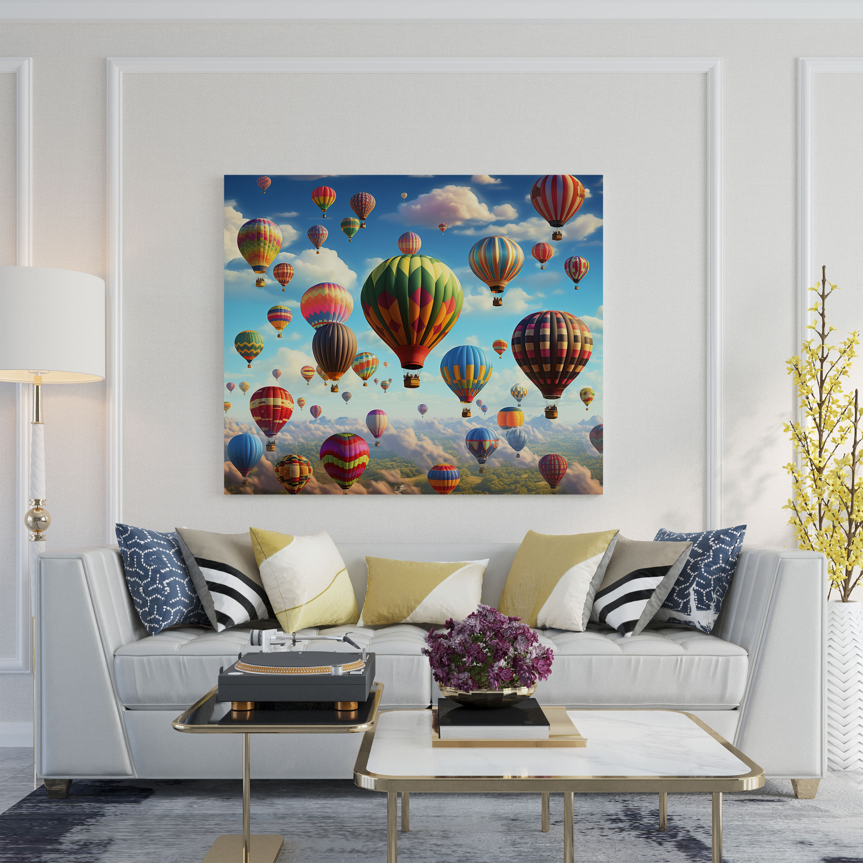 Nursery Wall Art: Colorful Hot Air Balloons - Nursery, Wall Art, Home Decoration, Retro Vibes
