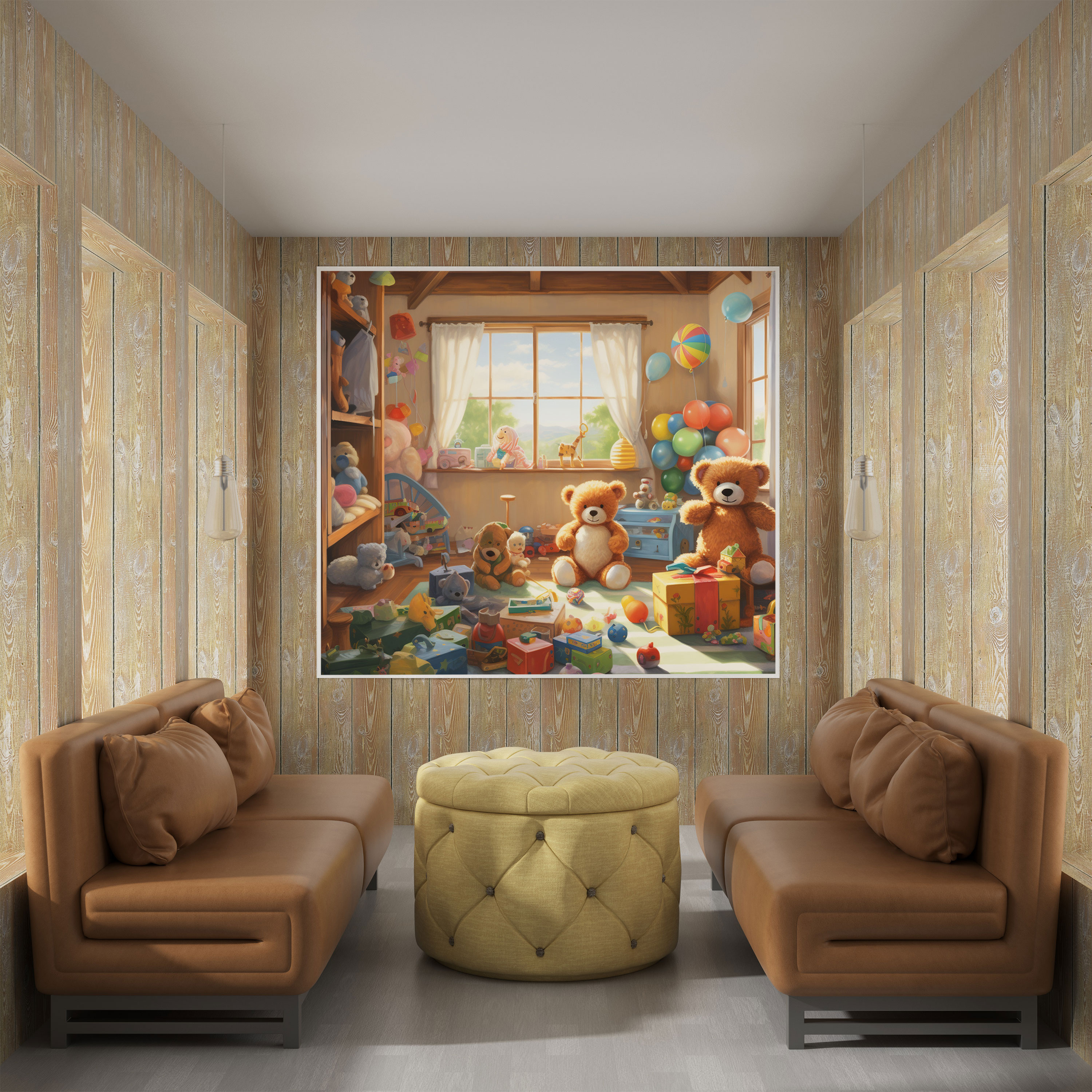Nursery Soft Pastel Painting Canvas Print - Nursery, Home Decoration, Canvas Wall Art, Wall Art
